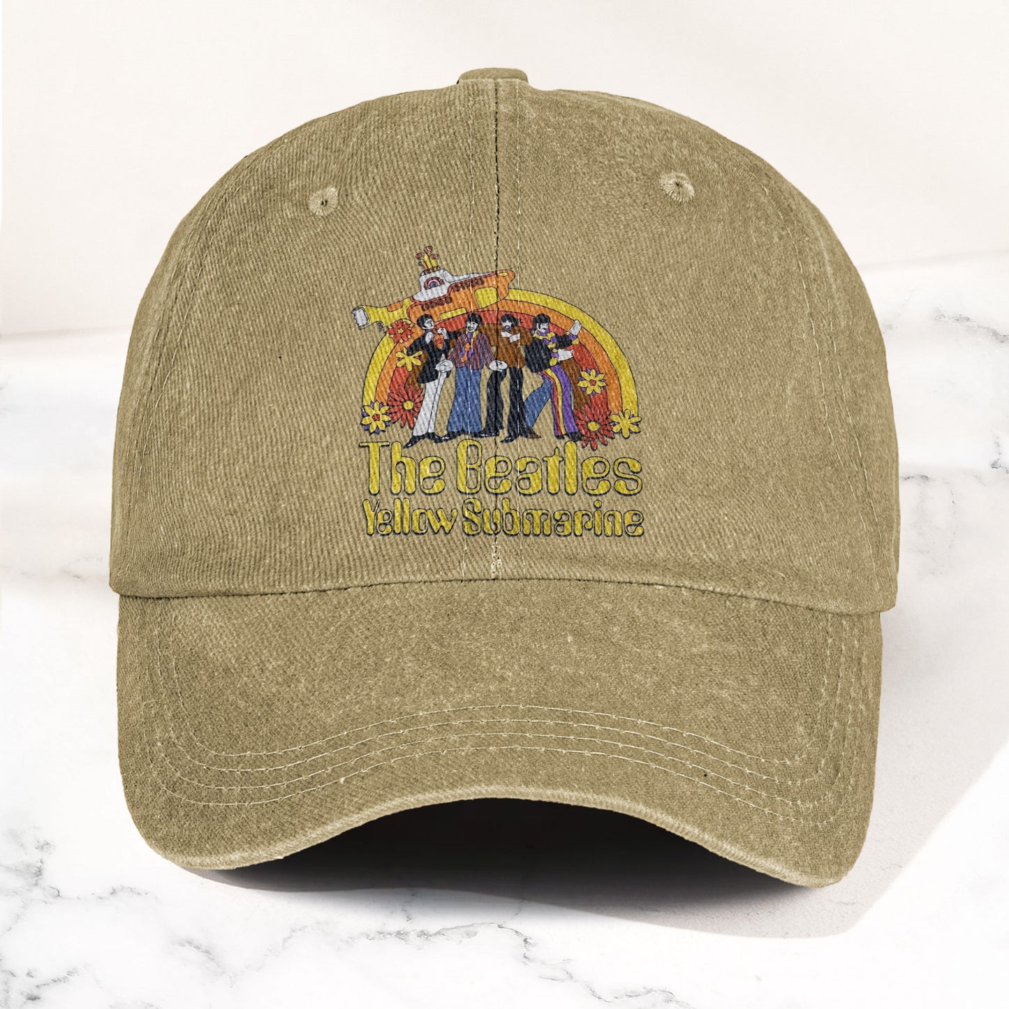 The Beatles Yellow Submarine Denim Dad Cap – Iconic Album Design ( With BOX)