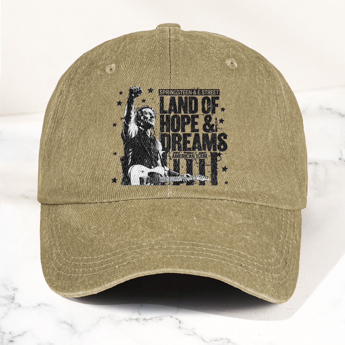 Bruce Springsteen Land of Hope & Dreams American Tour Denim Cap – Retro Rock Music Fan Cap (With Box)