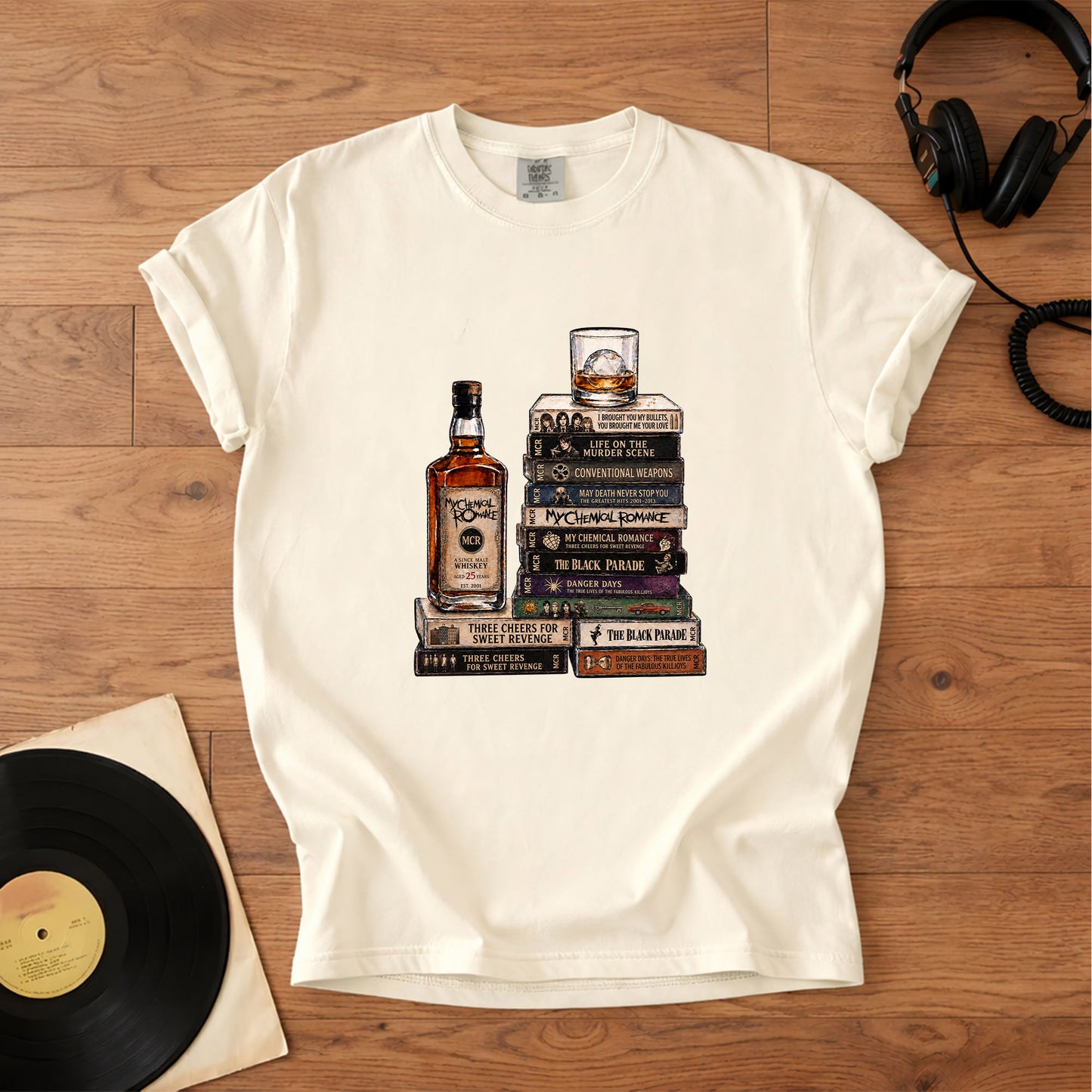 My Chemical Romance Cassette Album Collection T-Shirt – Retro Rock Music Band Merch Tee