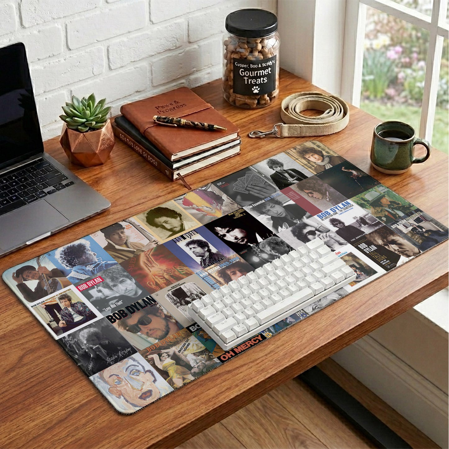Bob Dylan Album Collage Print Desk Mat – Non-slip Office Gift Keyboard Pad Birthday Gift For Music Lovers