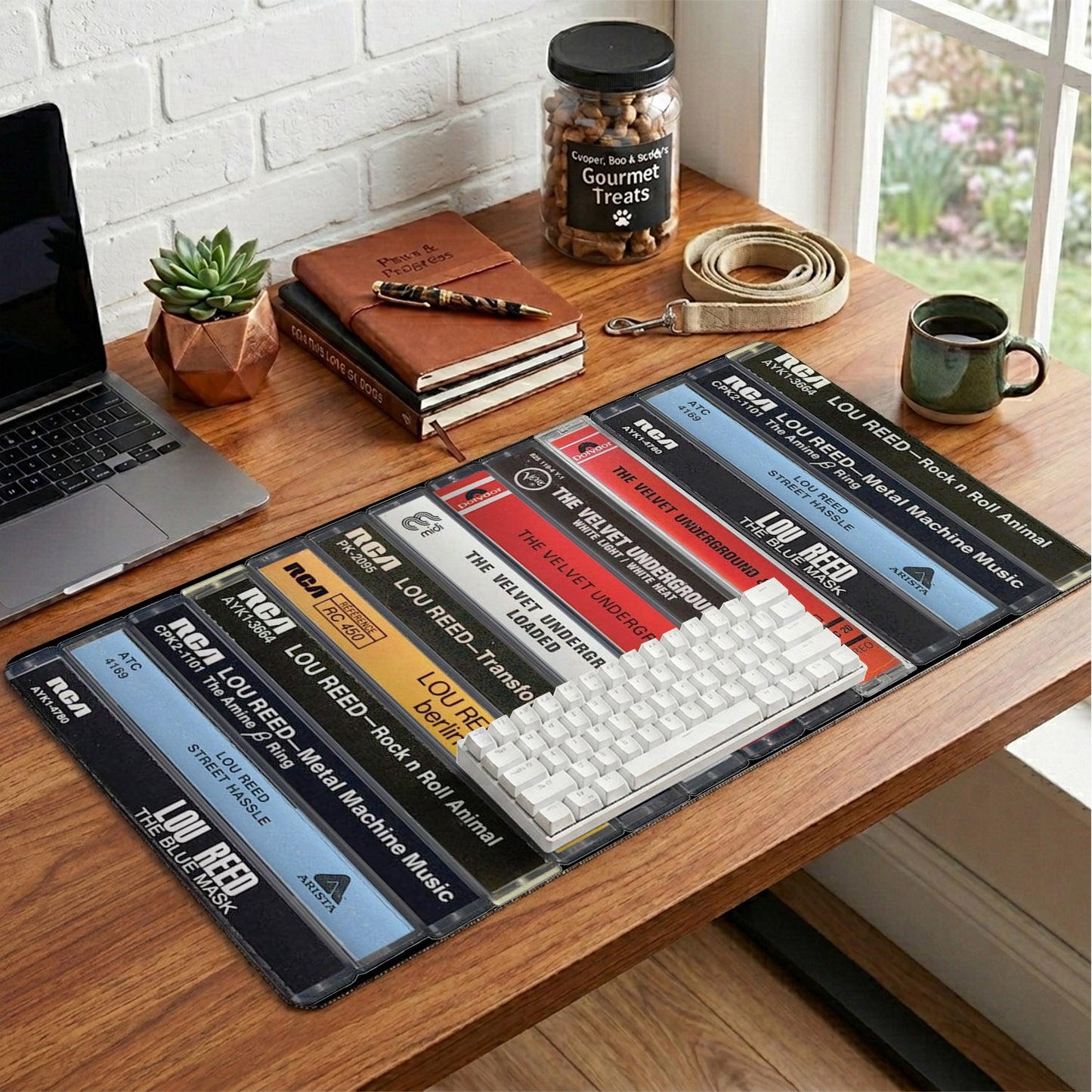Lou Reed Cassette Album Collage Print Desk Mat – Non-slip Office Gift Keyboard Pad Birthday Gift For Music Lovers