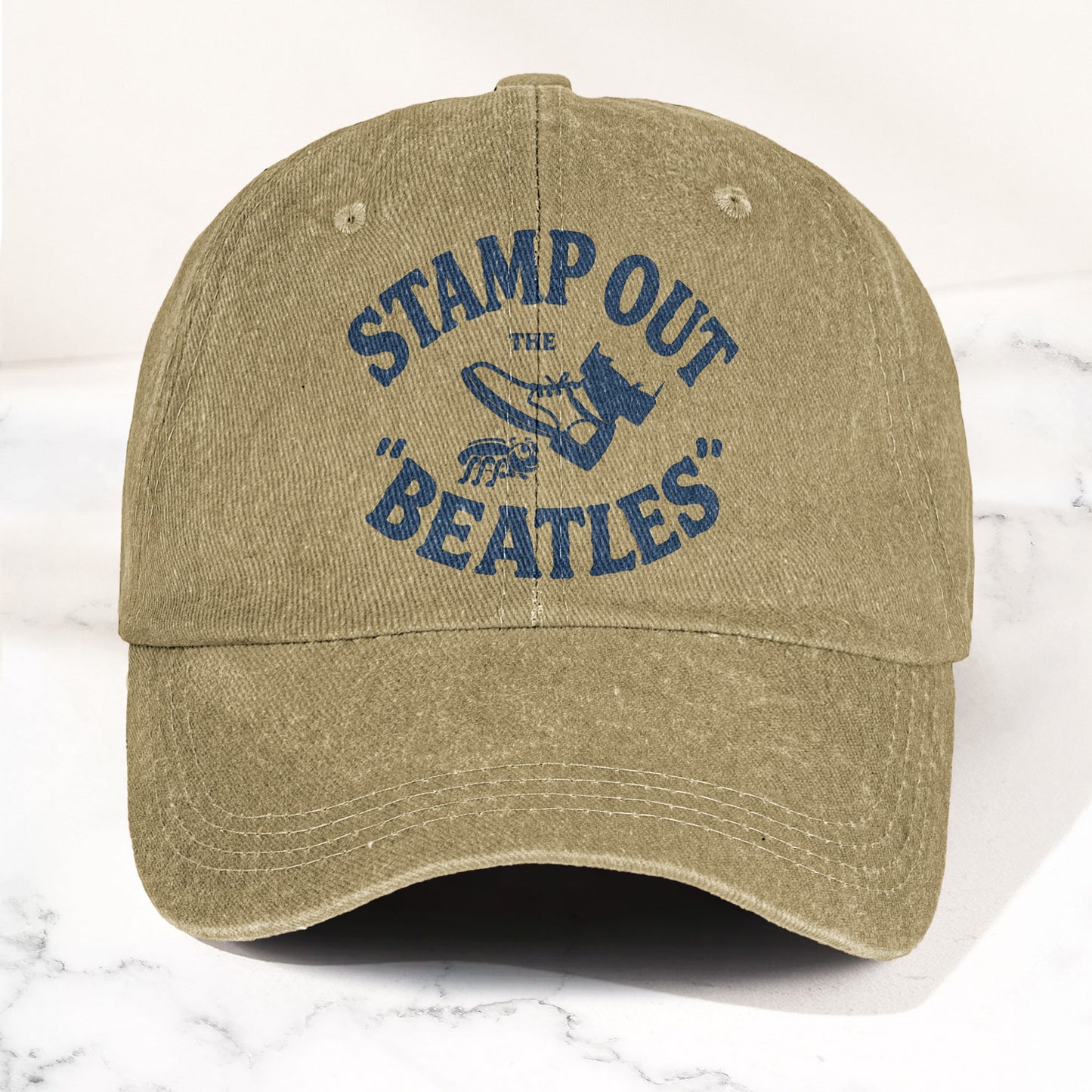 The Beatles Stamp Out Vintage 1960s Satire Graphic Music Merch Denim Cap – Retro Vintage Dad Cap Gift For Dad (With Box)