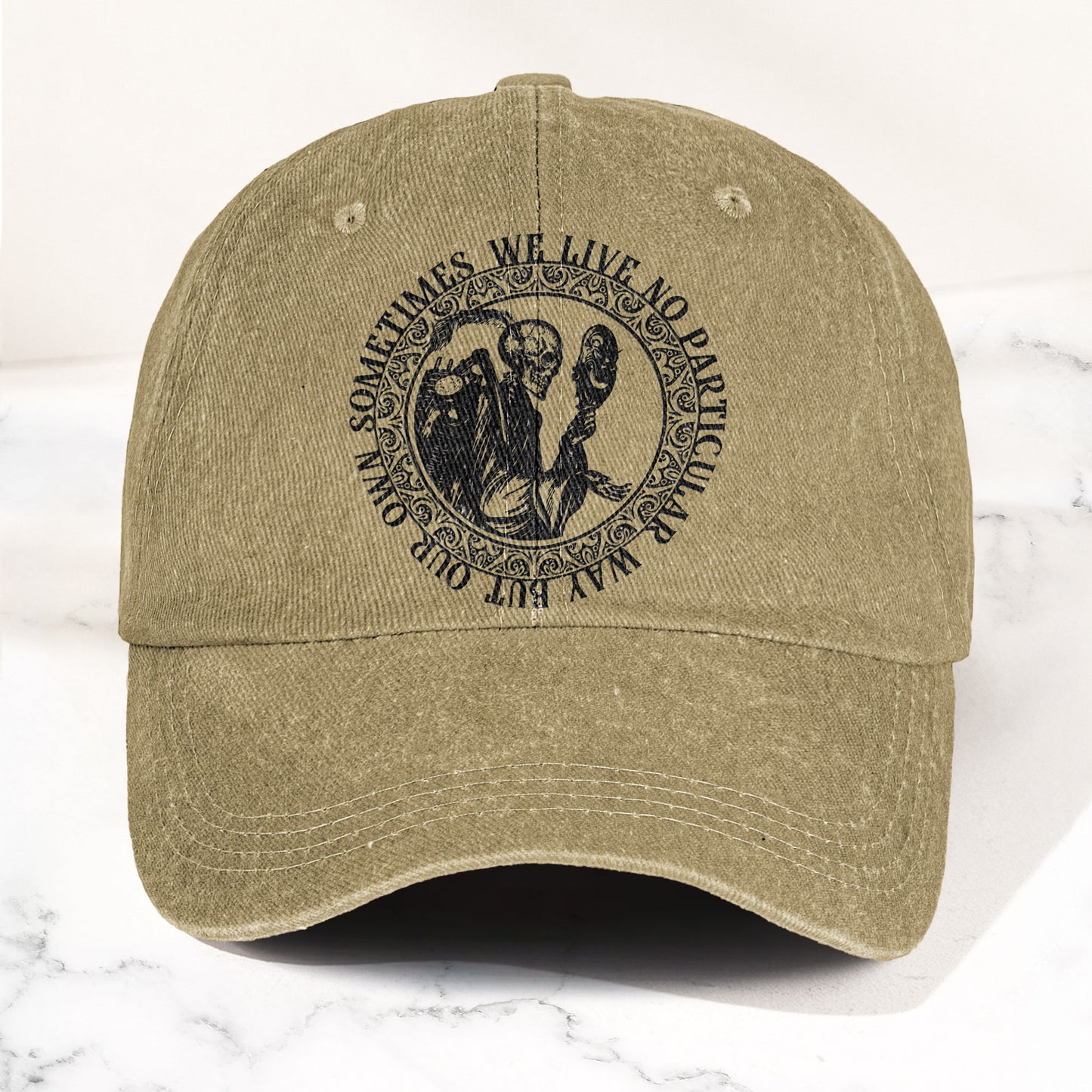 Grateful Dead Eyes of the World Music Merch Denim Cap – Retro Vintage Dad Cap Gift For Dad (With Box)