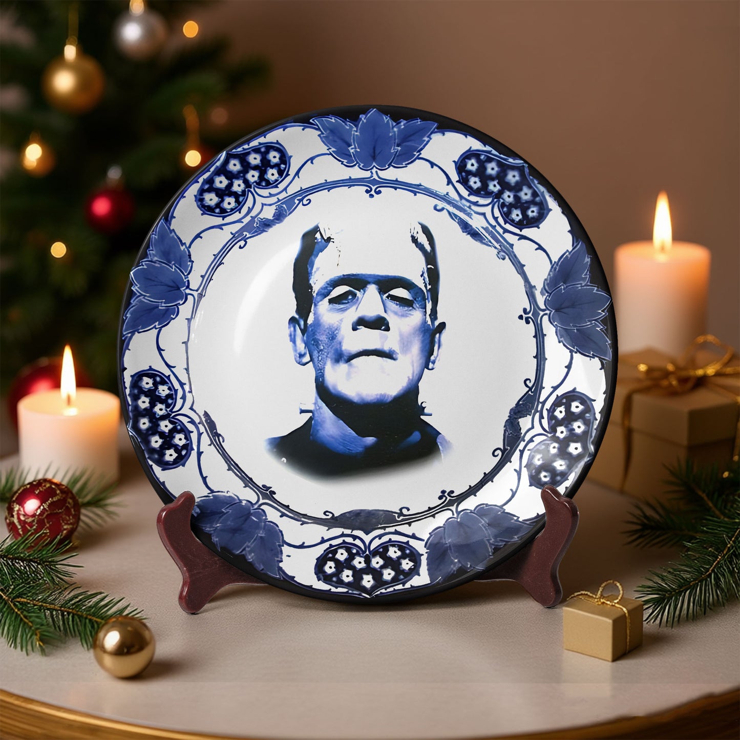 Frankenstein Decorative Ceramic Plate – Gothic Horror Collectible