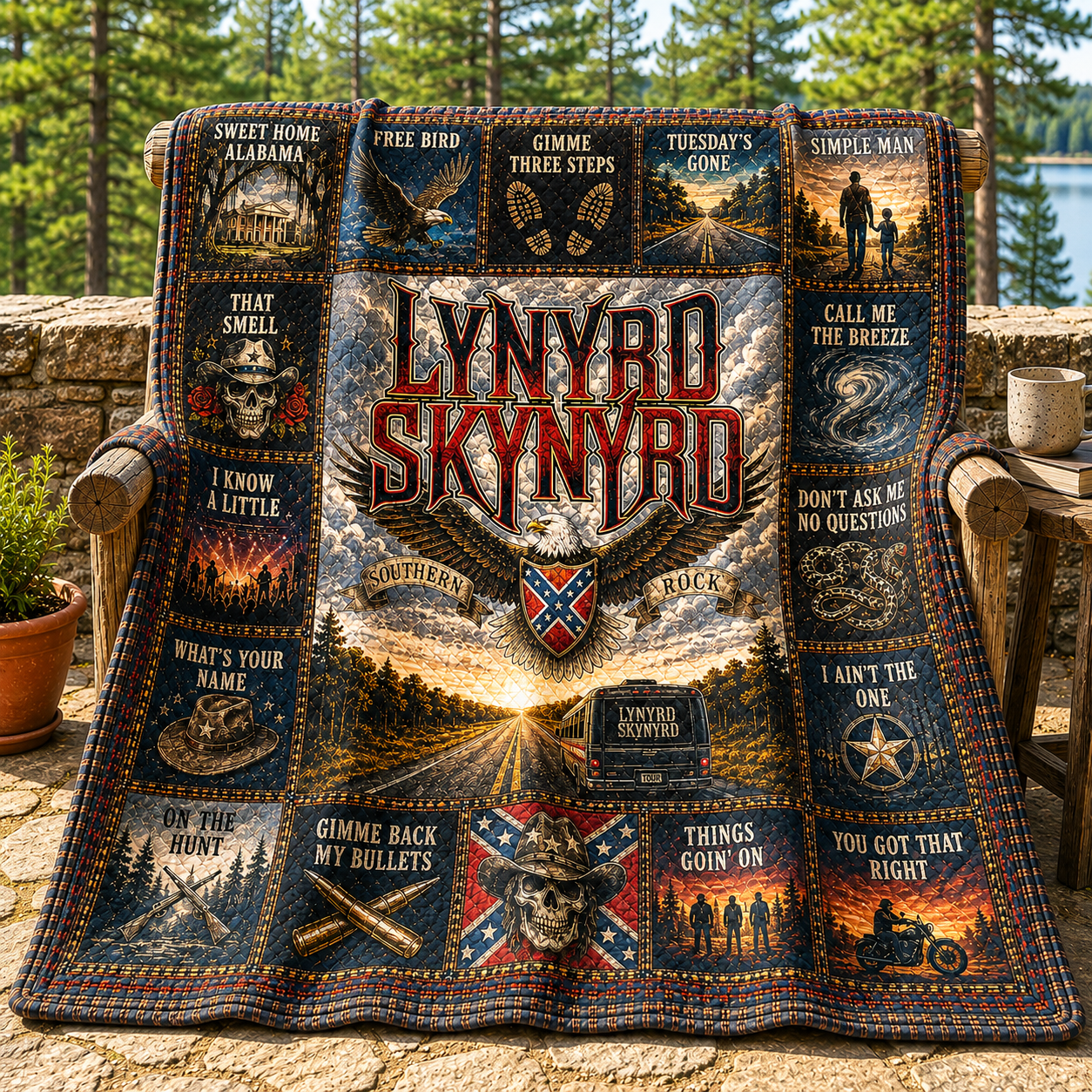 Lynyrd Skynyrd Southern Rock Quilt Blanket – Free Bird Journey In Every Stitch