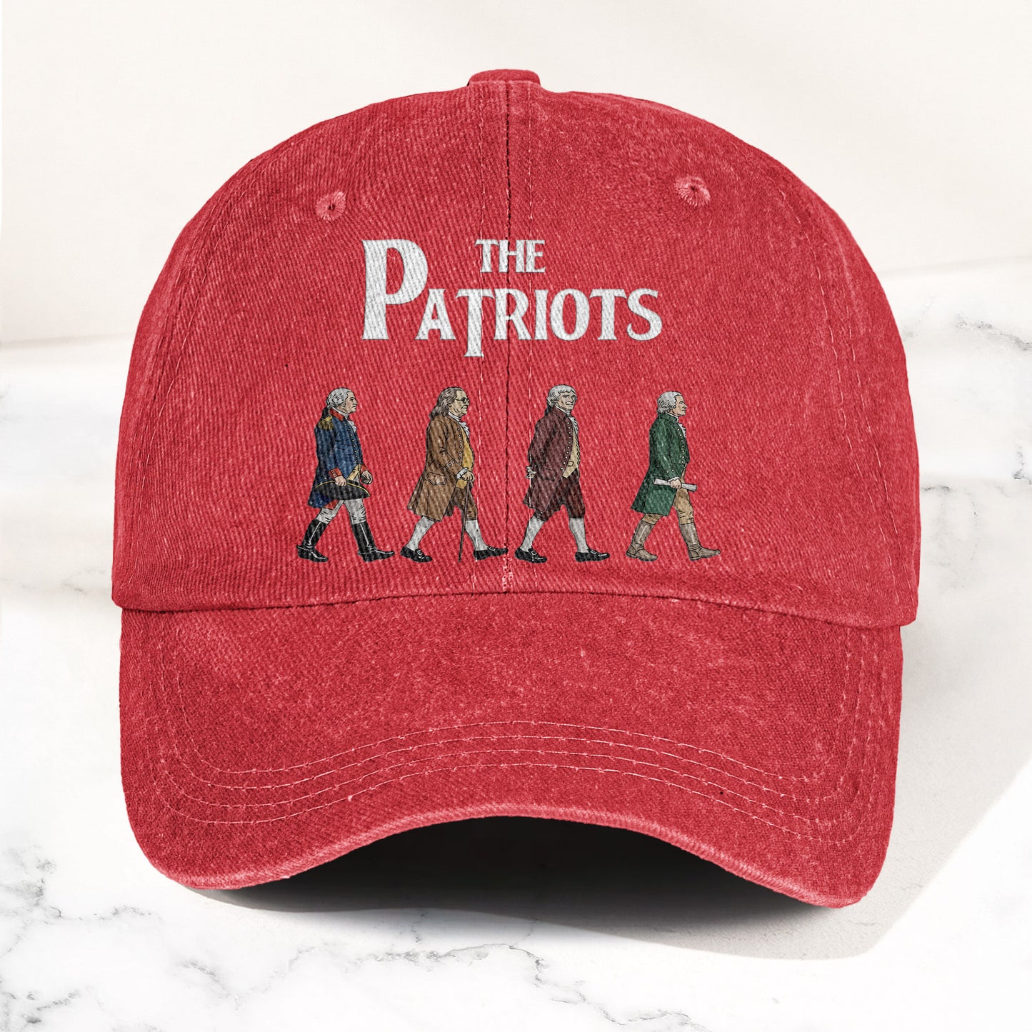 The Patriots Cartoon Illustration Denim Cap – Retro Vintage Dad Cap Gift For Dad (With Box)
