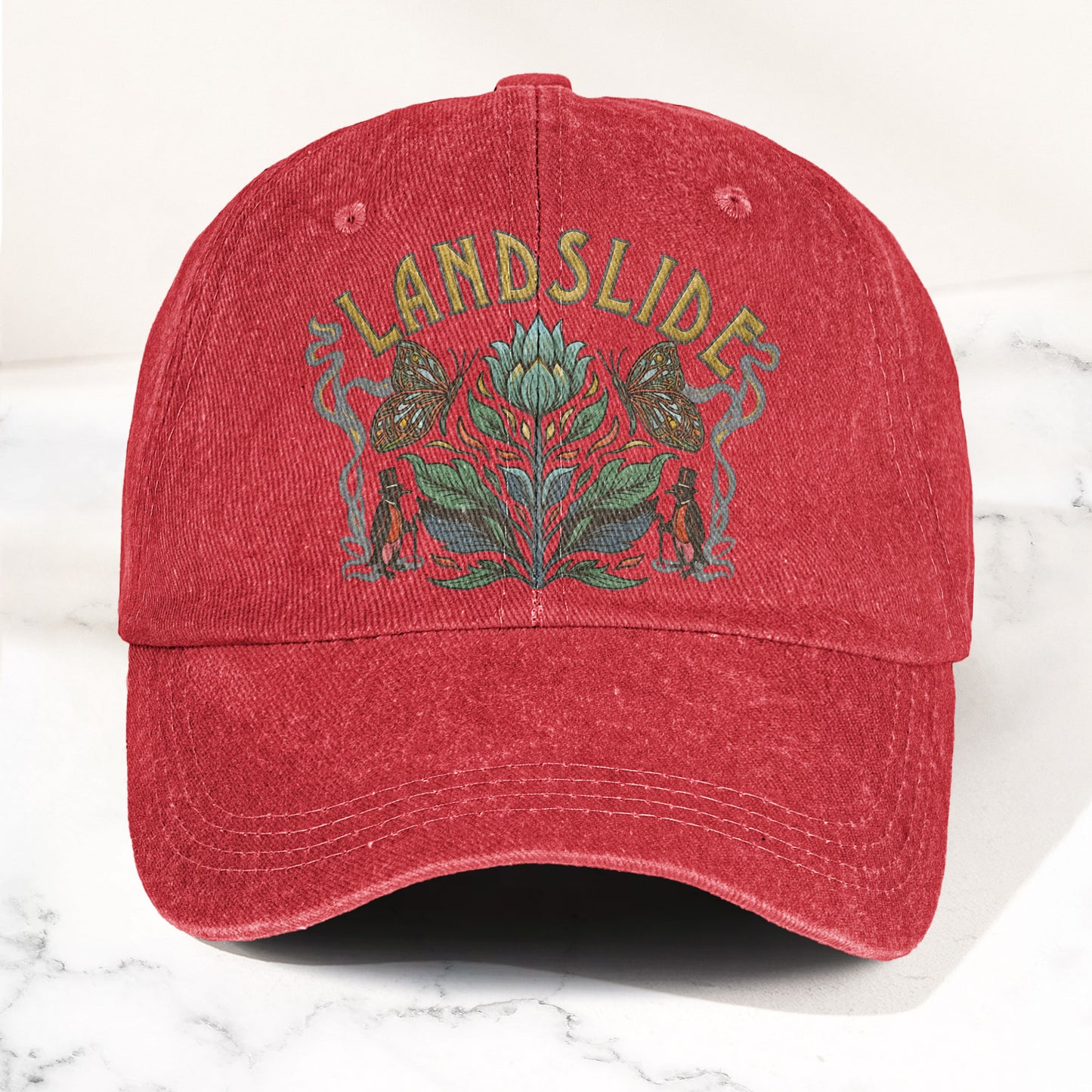 Fleetwood Mac Landslide Stevie Nicks Butterfly Floral Lyrics Music Merch Denim Cap – Retro Vintage Dad Cap Gift For Dad (With Box)