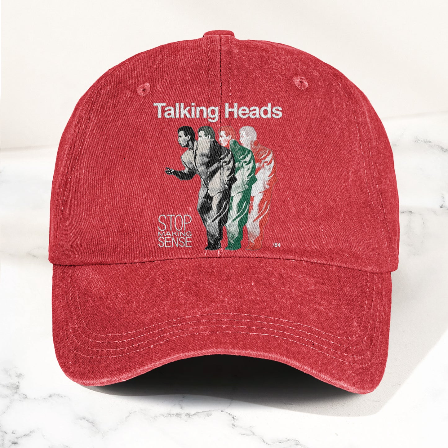 Talking Heads Stop Making Sense 84 Graphic Denim Cap – Retro Rock Music Fan Cap (With Box)