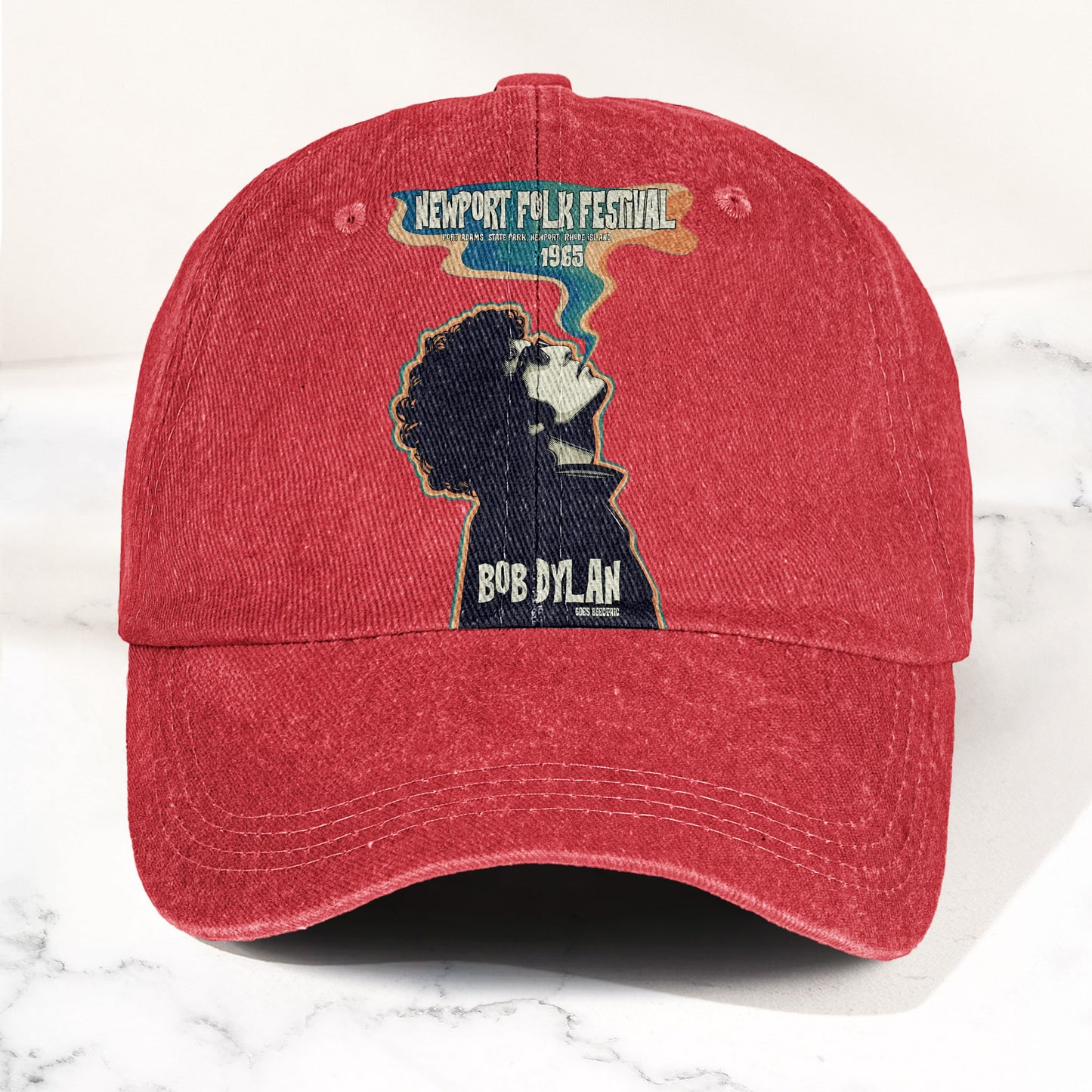 Bob Dylan Newport Folk Festival 1965 Goes Electric Vintage Graphic Denim Cap – Retro Vintage Dad Cap Gift For Dad (With Box)