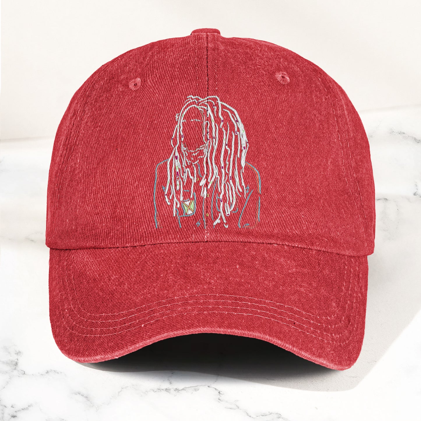 Bob Marley Portrait Casual Denim Cap – Retro Music Fan Concert Cap Gift For Dad (With Box)