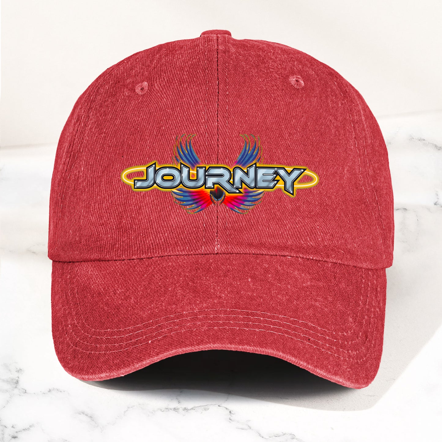 Journey Denim Dad Cap – Legendary Rock Band Logo Design ( With BOX)