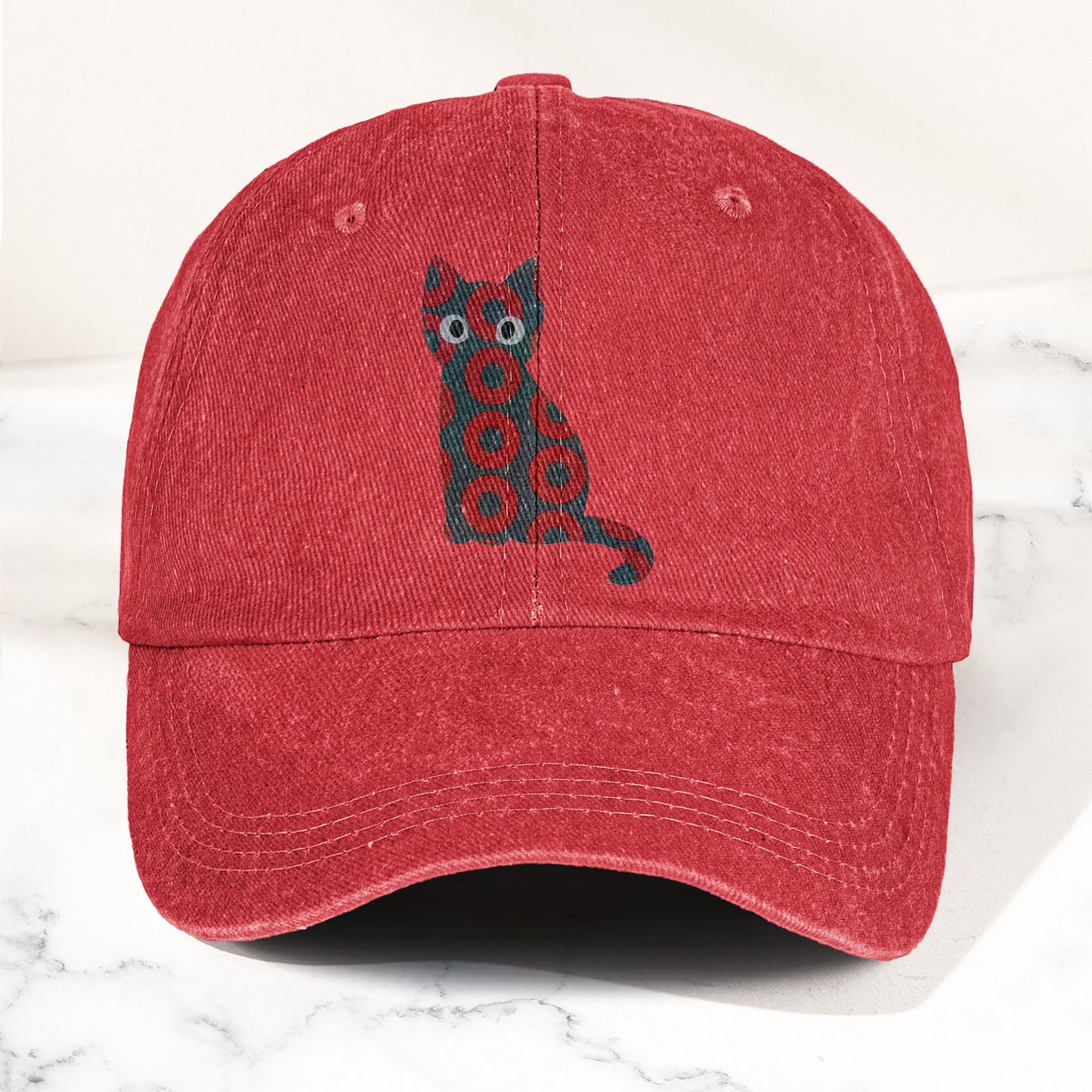 5-PACK Holographic Phish Cat Denim Cap – Retro Music Fan Merch Cap Gift For Dad (With Box)