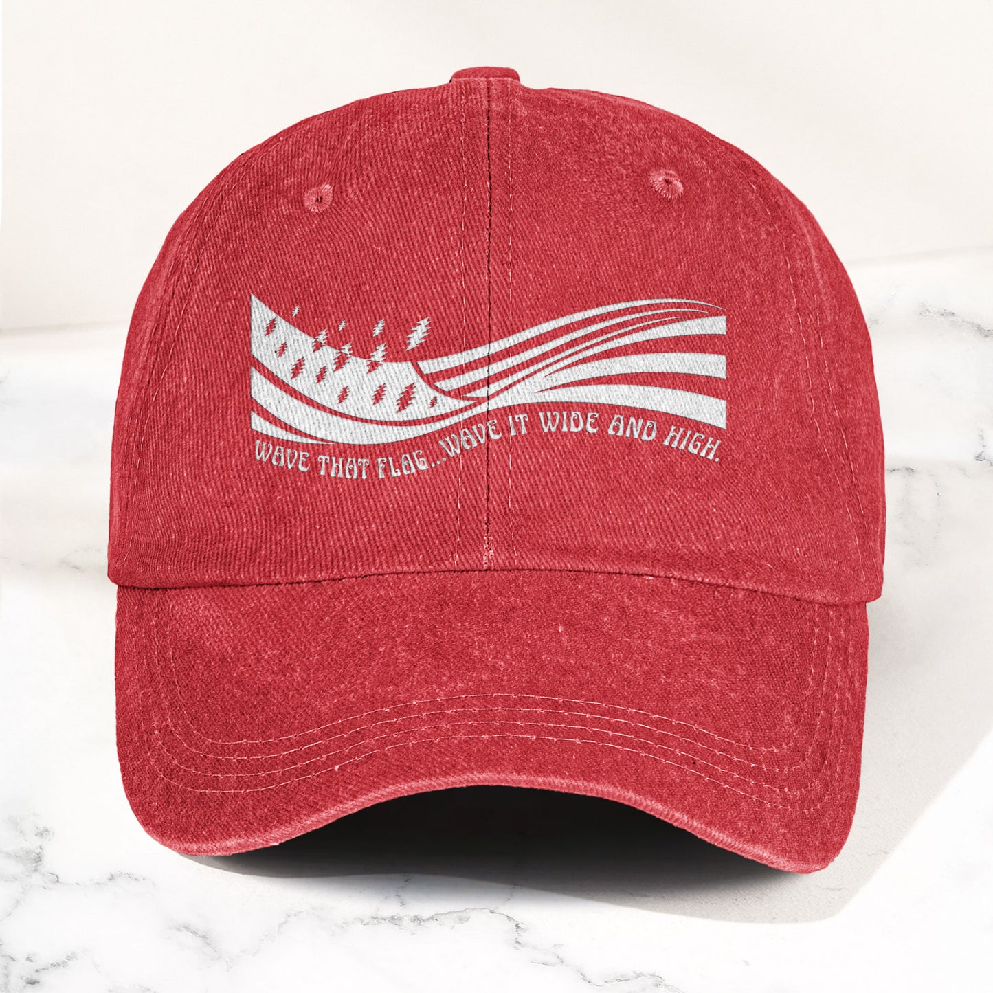 Grateful Dead Wave That Flag US Blues Denim Cap – Retro Vintage Dad Cap Gift For Dad (With Box)