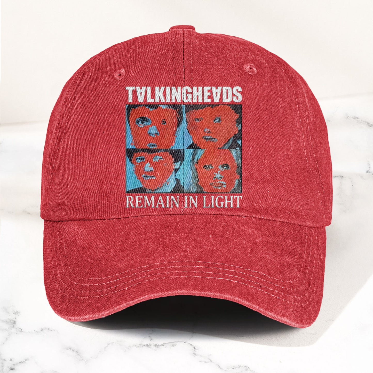 Talking Heads Remain in Light Punk Rock Denim Cap – Retro Music Fan Concert Cap Gift For Dad Father's Day (With Box)