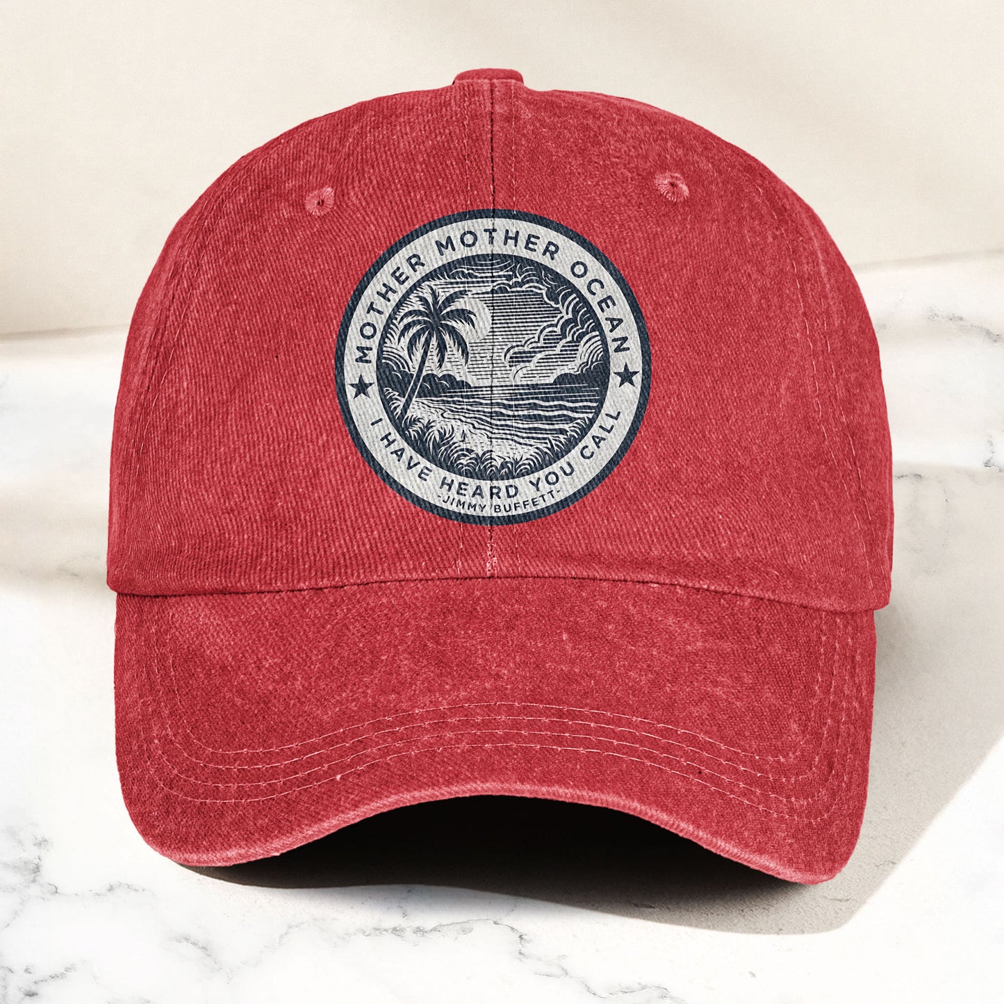 Mother Oceans Denim Cap – Retro Jimmy Buffett Inspired Dad Hat (With Box)