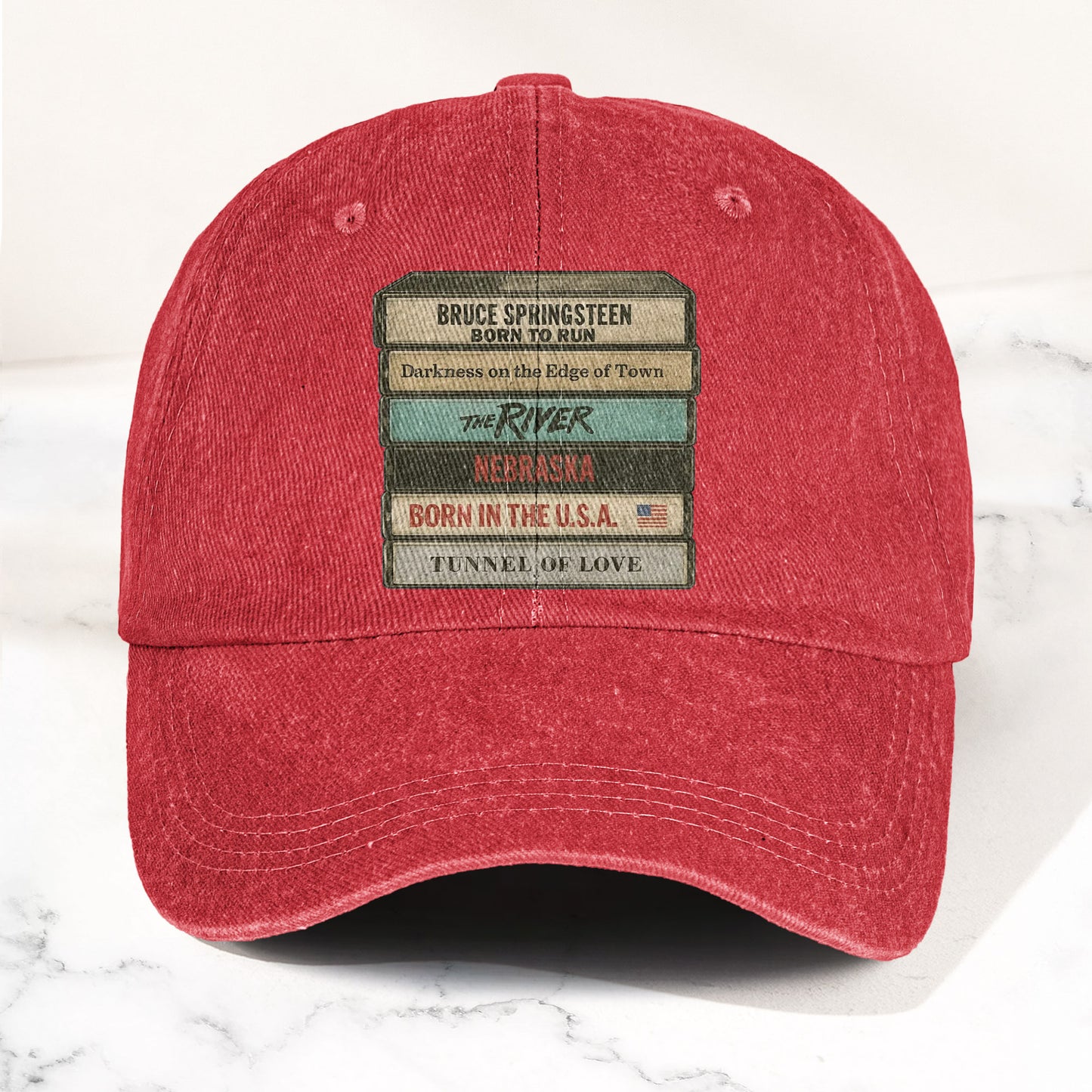 Bruce Springsteen Iconic Cassette Tape Denim Cap – Retro Rock Music Fan Cap (With Box)