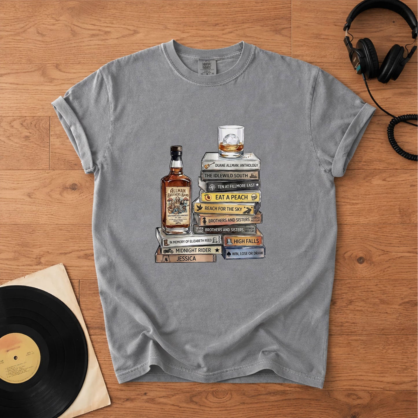 Allman Brothers Band Cassette Album Collection Vintage T-Shirt – Retro Rock Music Allman Brothers Band Merch Tee