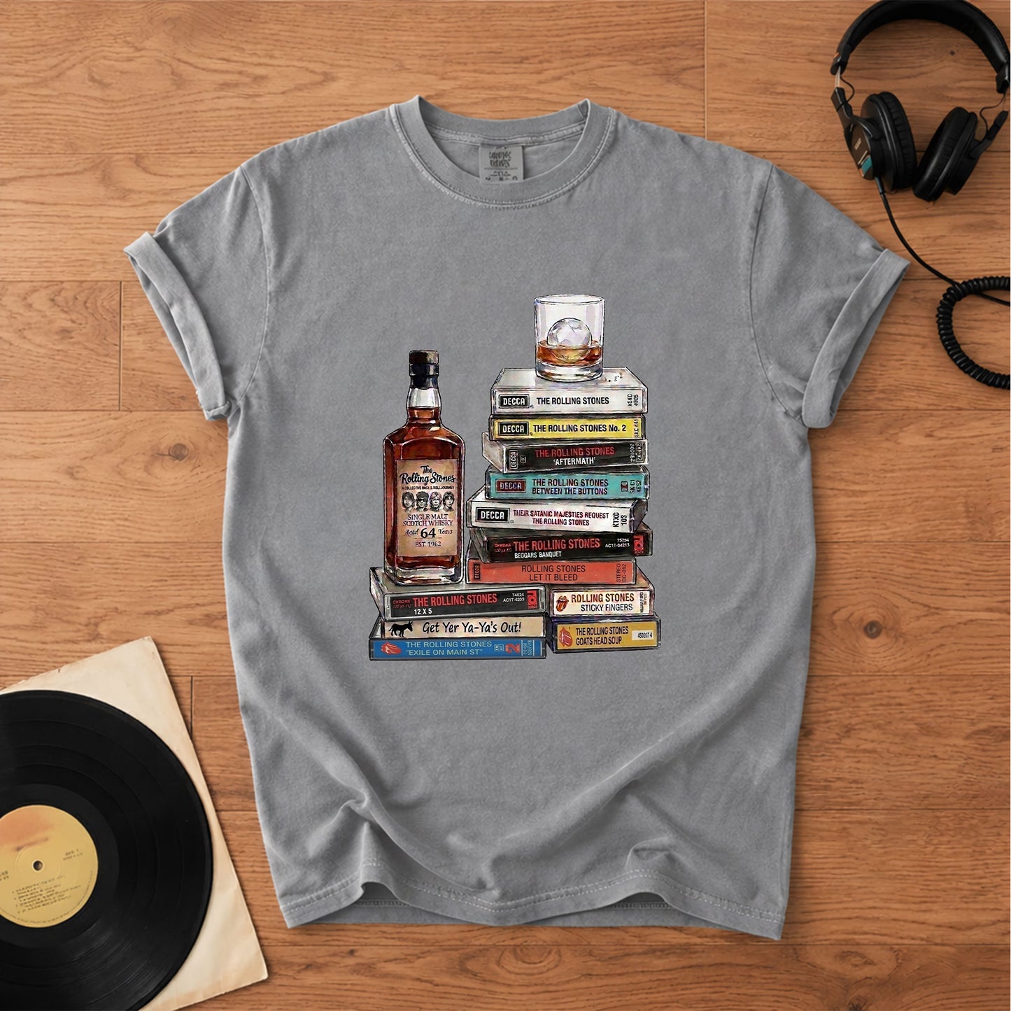 The Rolling Stones Cassette Collection T-Shirt – Retro Music The Rolling Stones Band Merch Tee