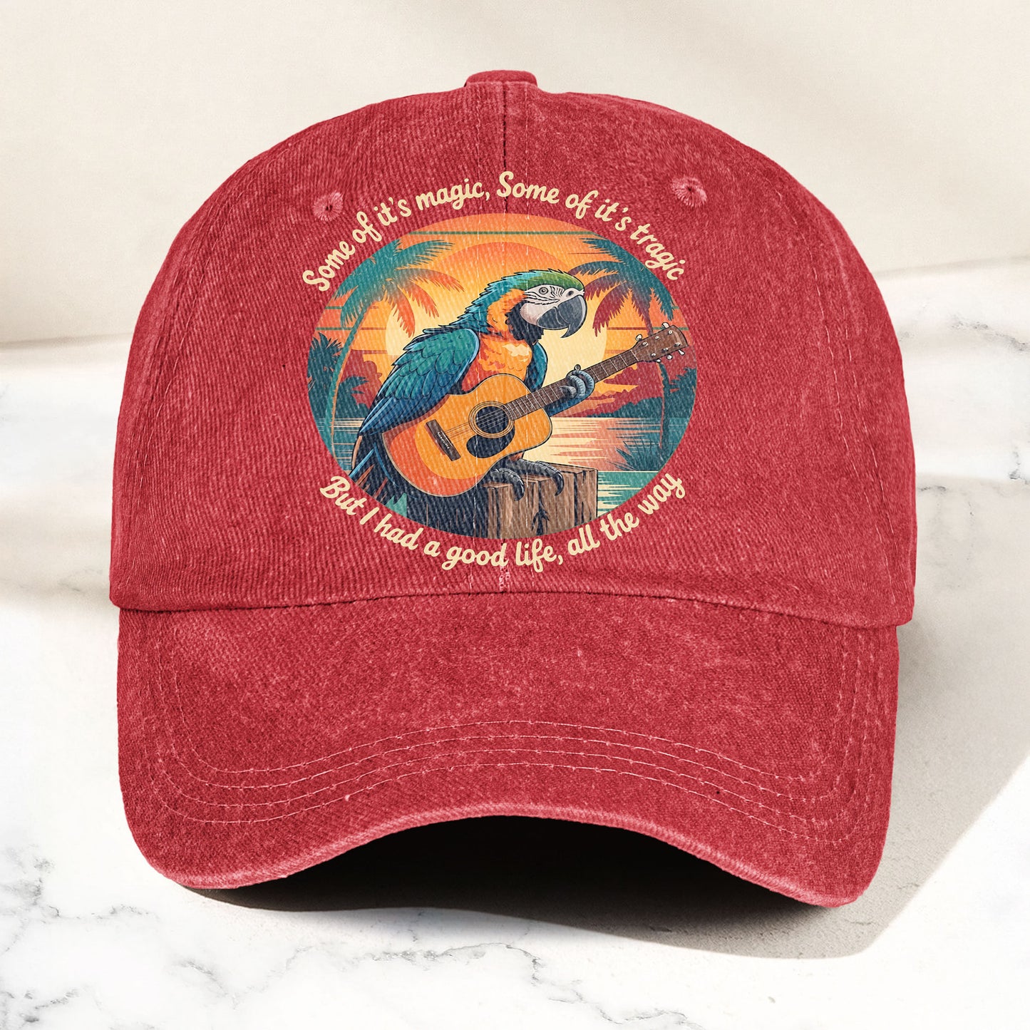 Some of Its Magic, Some of Its Tragic Denim Cap – Retro Jimmy Buffett Inspired Dad Hat (With Box)