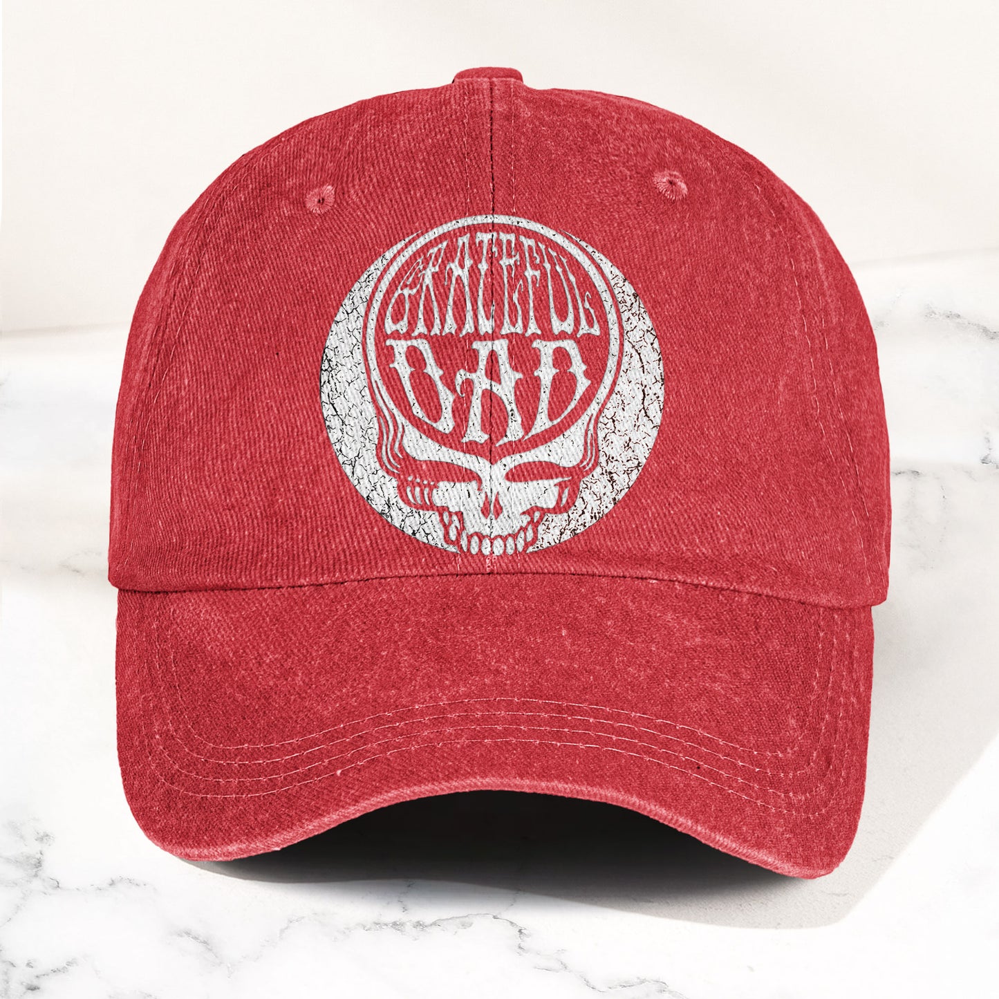 Grateful Dead Hat Steal Your Face Skull Denim Cap – Retro Vintage Dad Cap Gift For Dad (With Box)