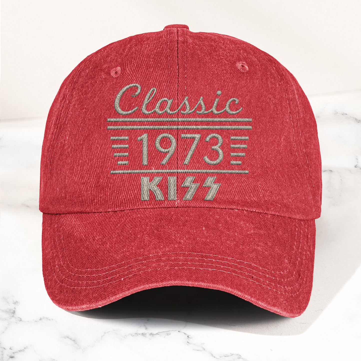 Kiss Classic 1973 Est Hard Rock Glam Metal Band Music Merch Denim Cap – Retro Vintage Dad Cap Gift For Dad (With Box)