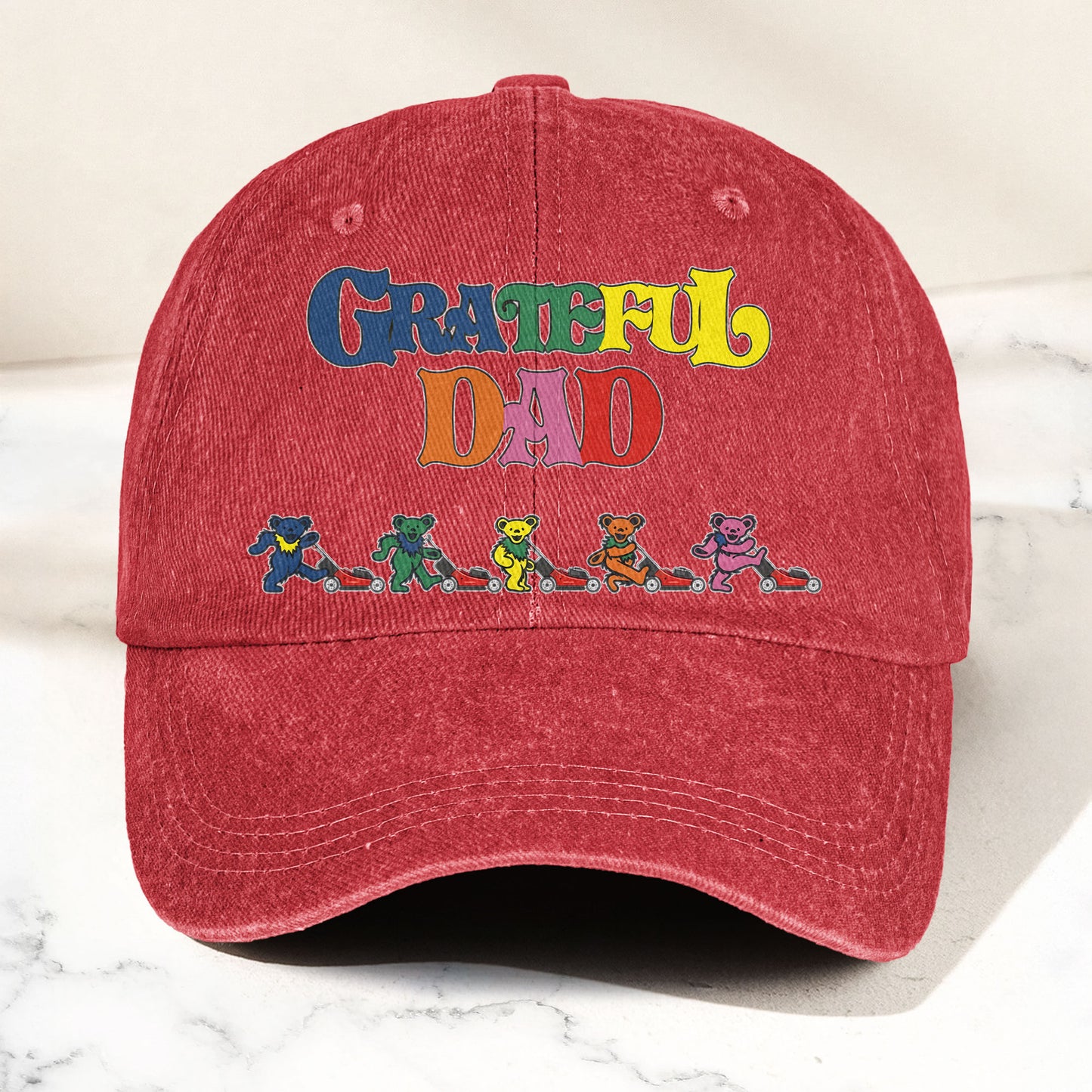 Grateful Dead Denim Cap – “Grateful Dad” Dancing Bears Dad Hat