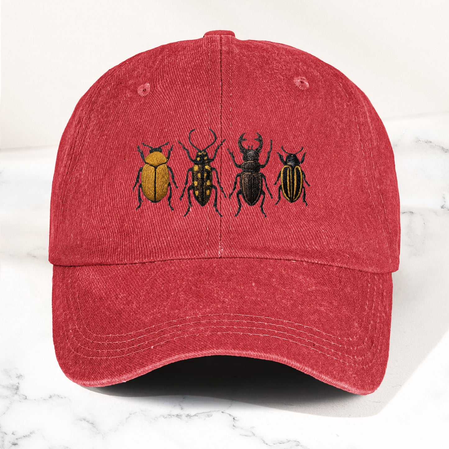 The Beatles Denim Cap – Minimalist Beetle Design Dad Hat ( With Box)