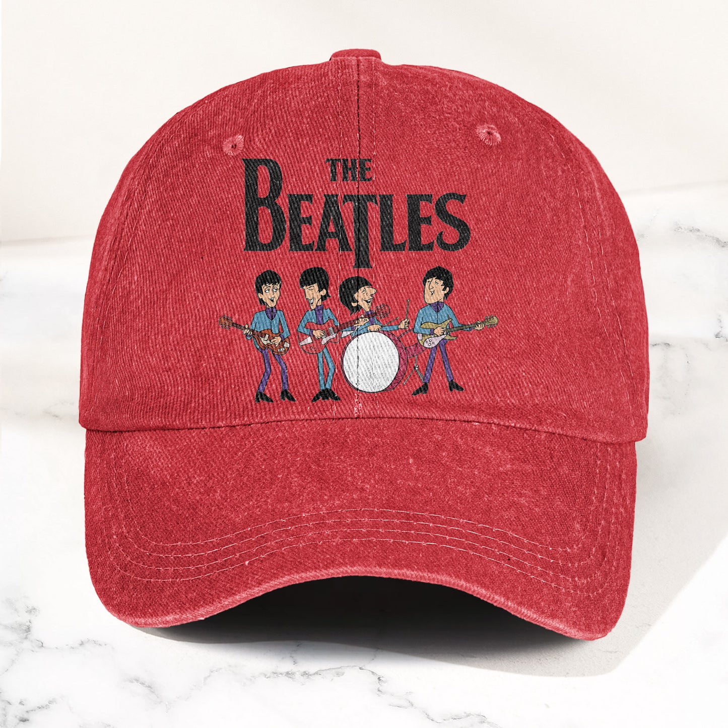 The Beatles Fab Four Cartoon Denim Cap – Retro Vintage Dad Cap Gift For Dad (With Box)