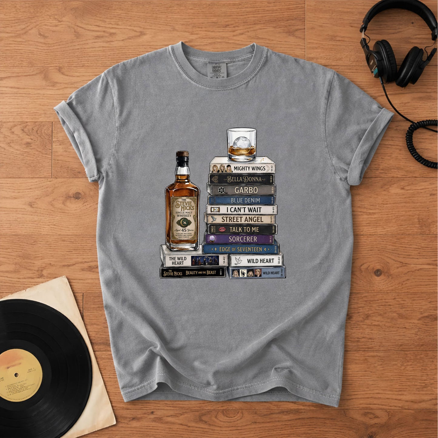 Stevie Nicks Cassette Album Collection Vintage T-Shirt – Retro Rock Music Stevie Nicks Merch Tee