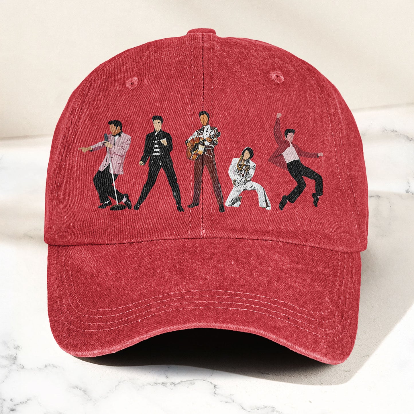 Elvis Presley Denim Cap – Iconic Eras Graphic Dad Hat (With Box)