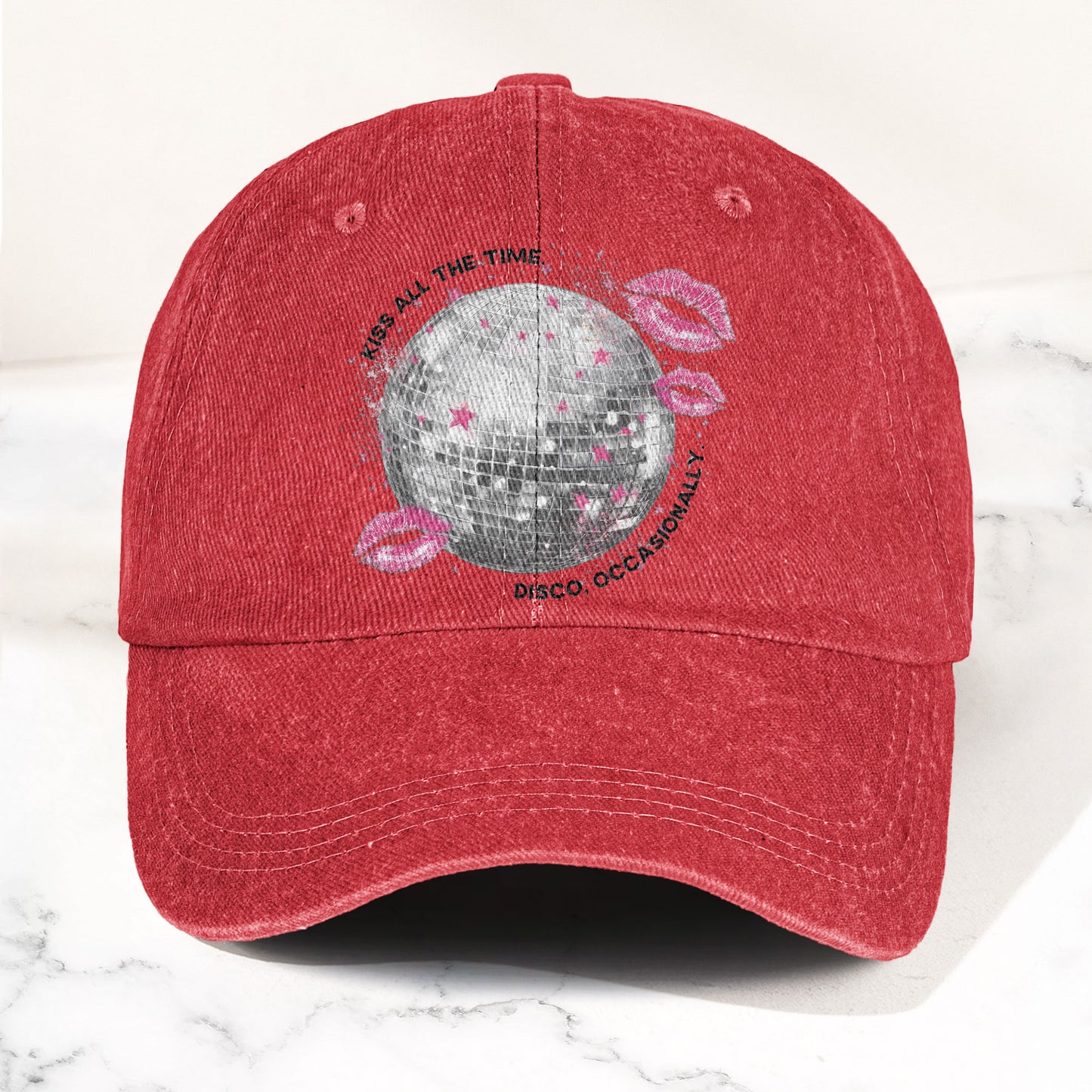 Harry Styles Kiss All The Time Disco, Occasionally Denim Cap – Retro Vintage Dad Cap Gift For Dad (With Box)