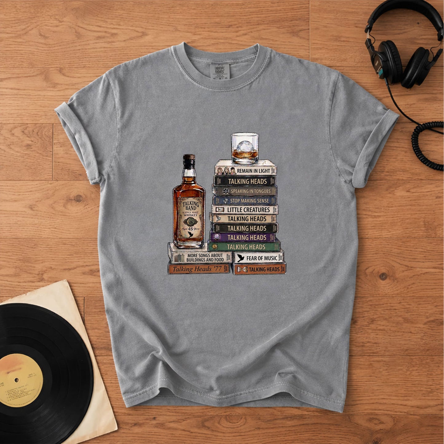 Talking Heads Band Cassette Album Collection Vintage T-Shirt – Retro Rock Music Talking Heads Merch Tee