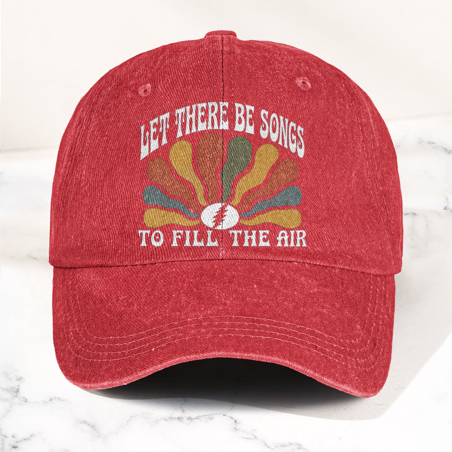 Grateful Dead Let There Be Songs To Fill The Air Denim Cap – Retro Vintage Dad Cap Gift For Dad (With Box)