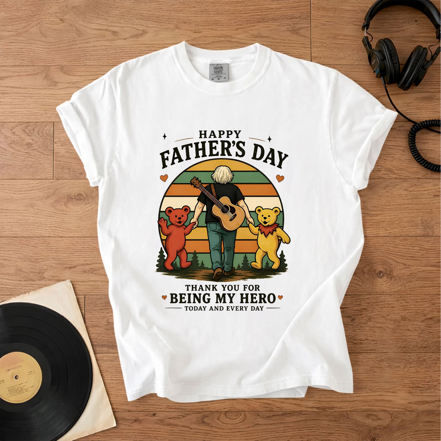 Father’s Day "My Hero" Graphic T-Shirt – Retro Music Grateful Dead Inspired Gift For Dad Tee