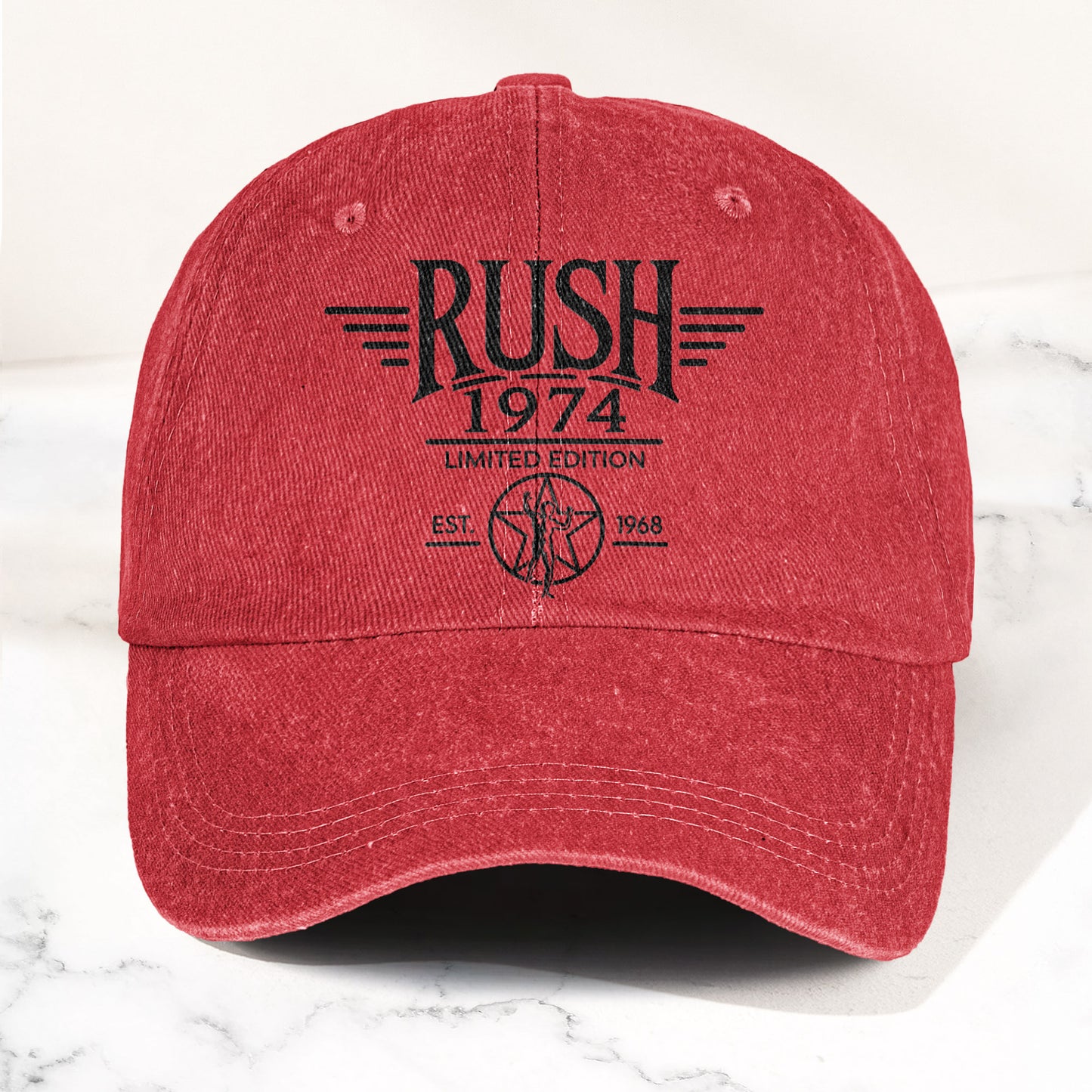 Rush Band Logo 1974 Starman Denim Cap – Vintage Dad Cap Gift For Dad (With Box)
