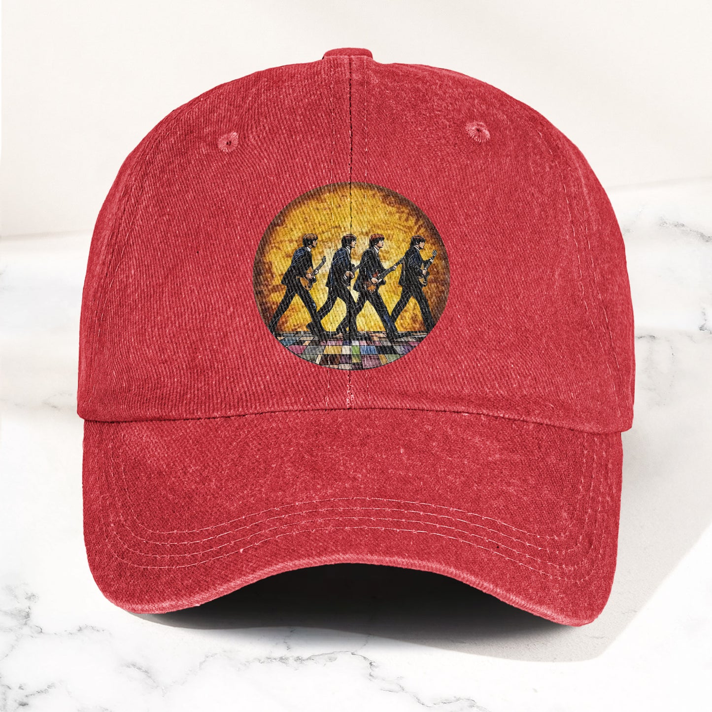 The Beatles Retro Crossing Album Art Sun Catcher Denim Cap – Iconic Album Design ( With BOX)