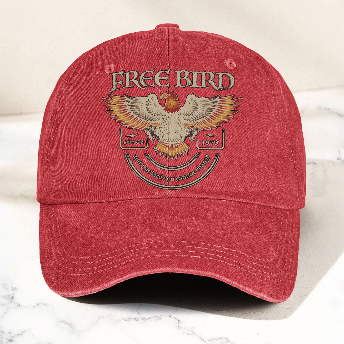 Lynyrd Skynyrd Denim Cap – “Free Bird” Vintage Eagle Dad Hat