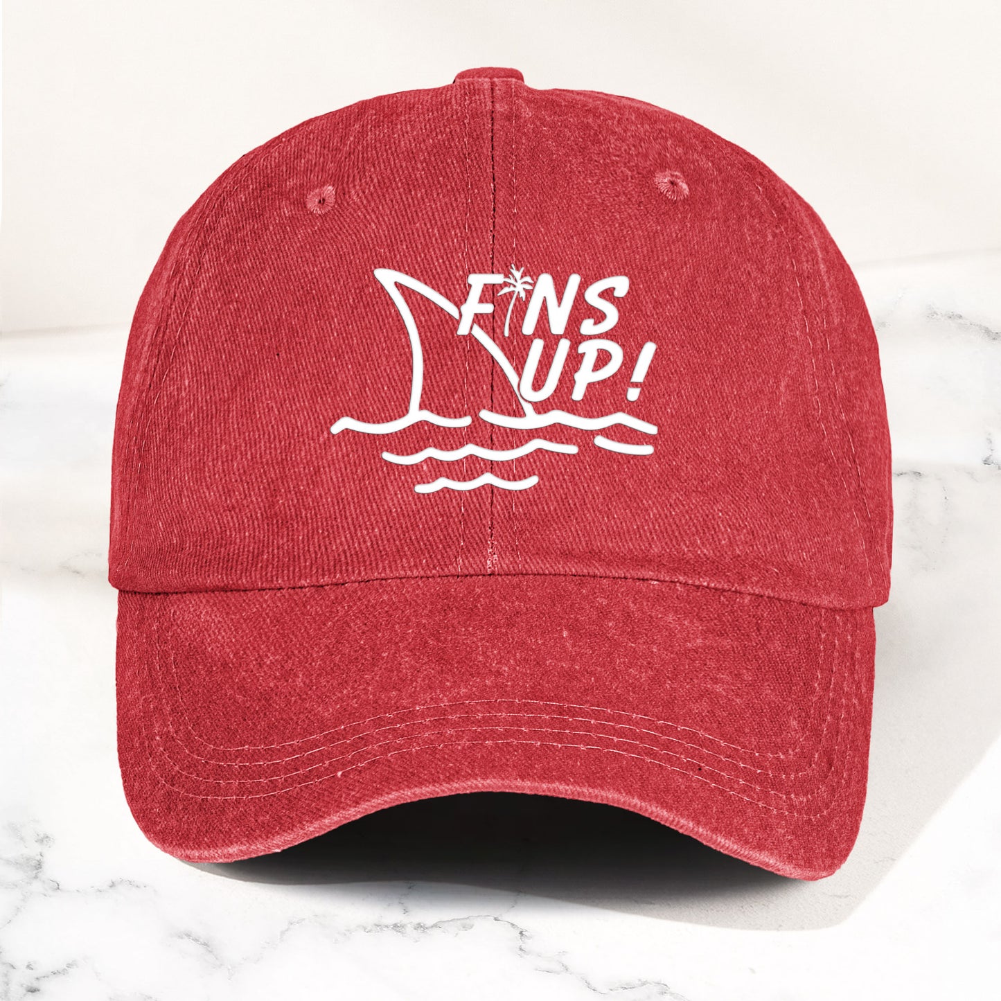 Jimmy Buffett Denim Dad Cap – Fins Up Margaritaville Beach Vibes Hat (With BOX)