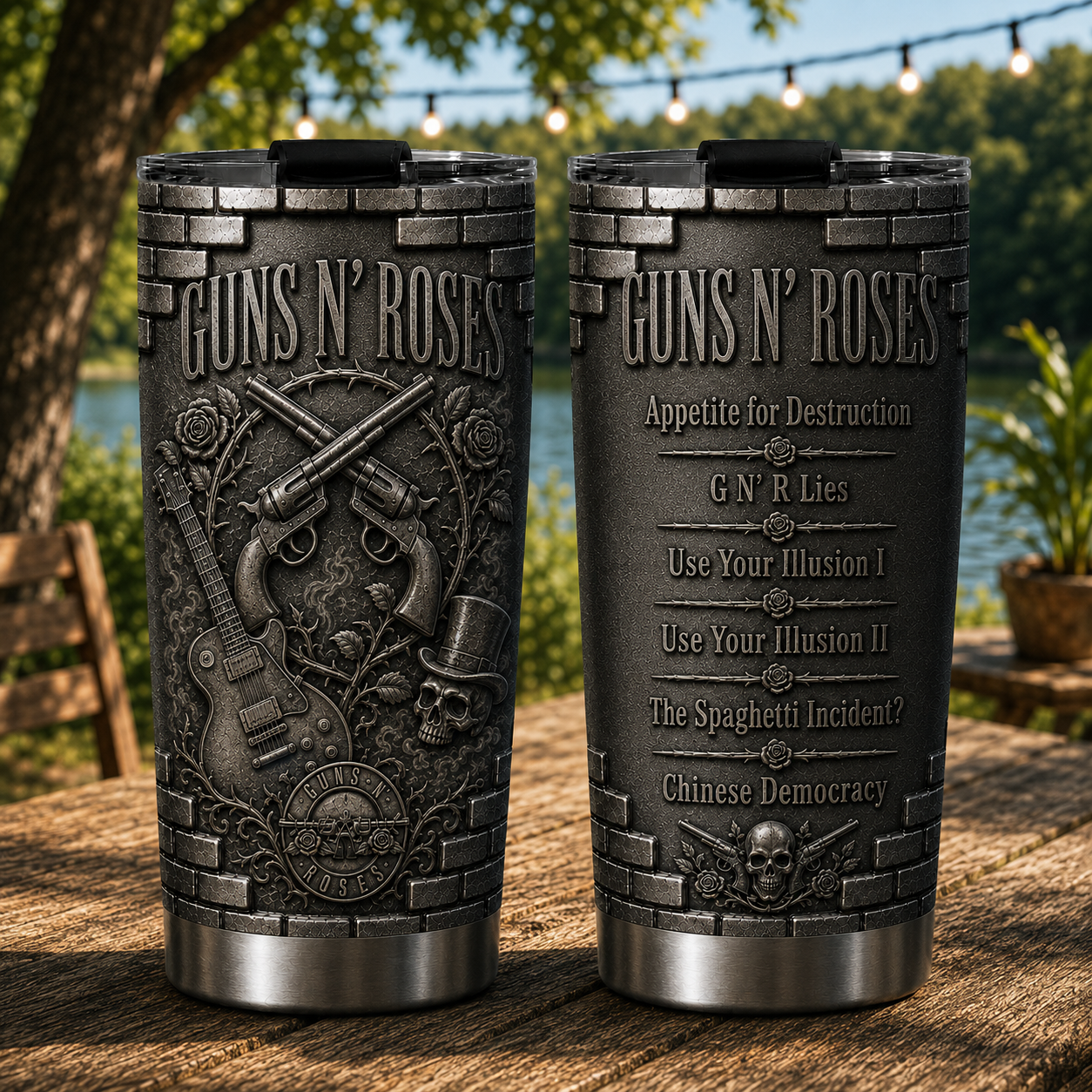 Guns N' Roses 3D Stainless Steel Tumbler - Rock Music Travel Mug