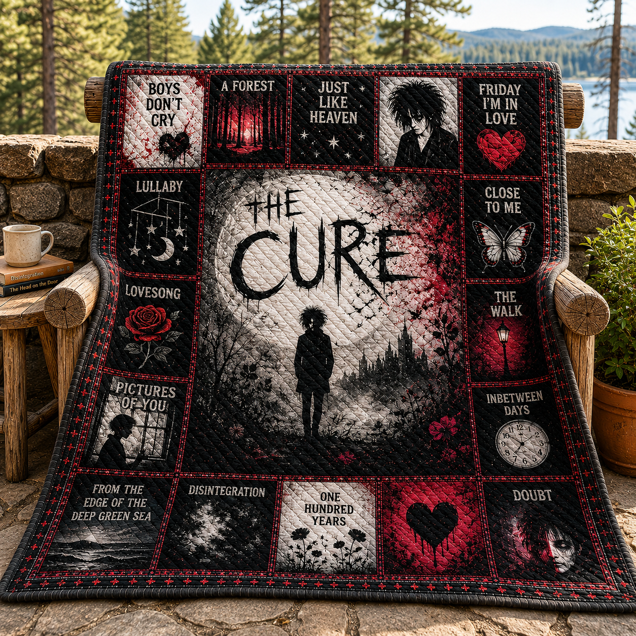 The Cure Gothic Rock Quilt Blanket – Friday I'm In Love In Every Stitch