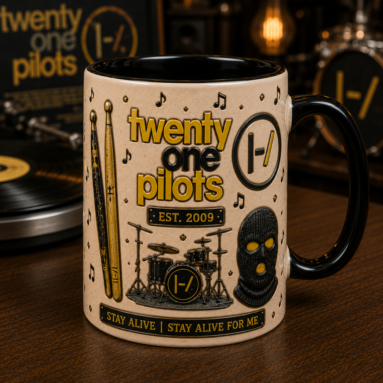 Twenty One Pilots Ceramic Mug – Sometimes Quiet Is Violent Skeleton Fan Gift