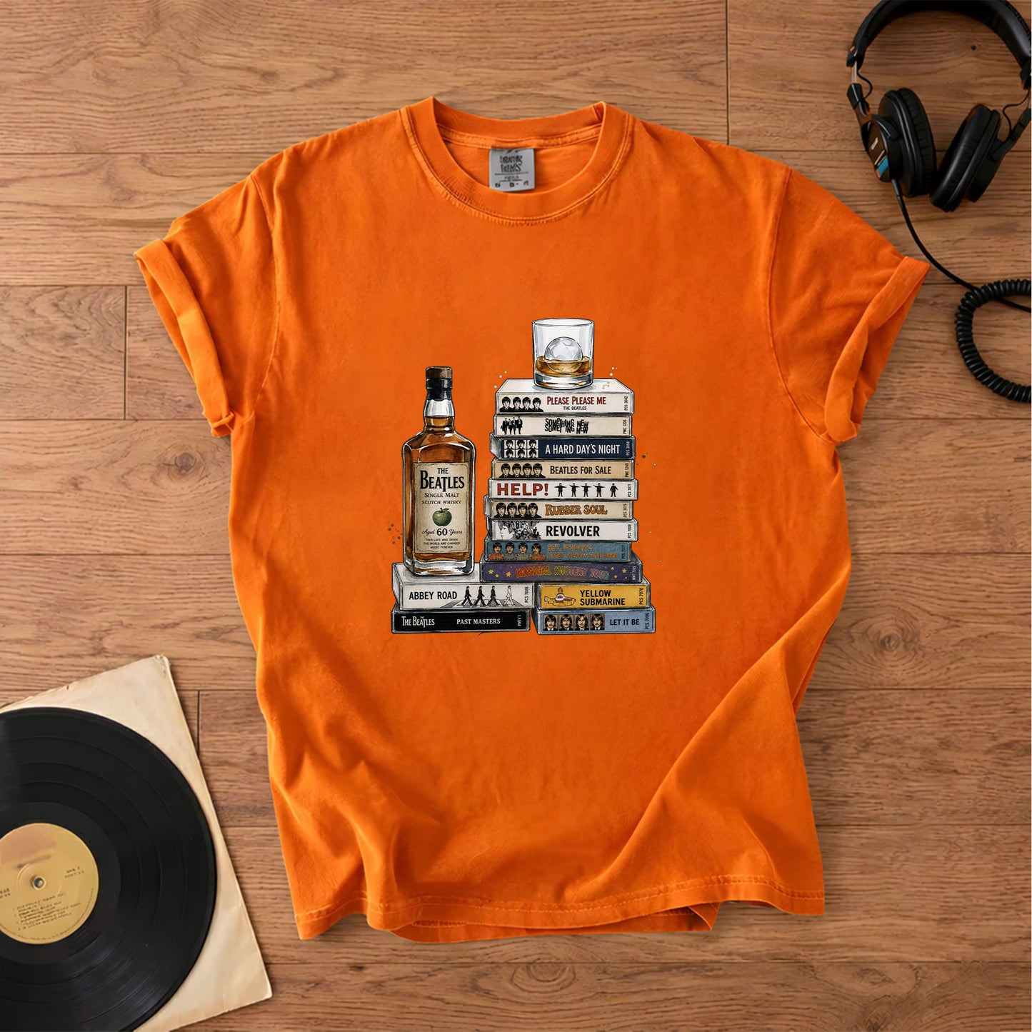 The Beatles Band Cassette Album Collection Vintage T-Shirt – Retro Music The Beatles Merch Tee