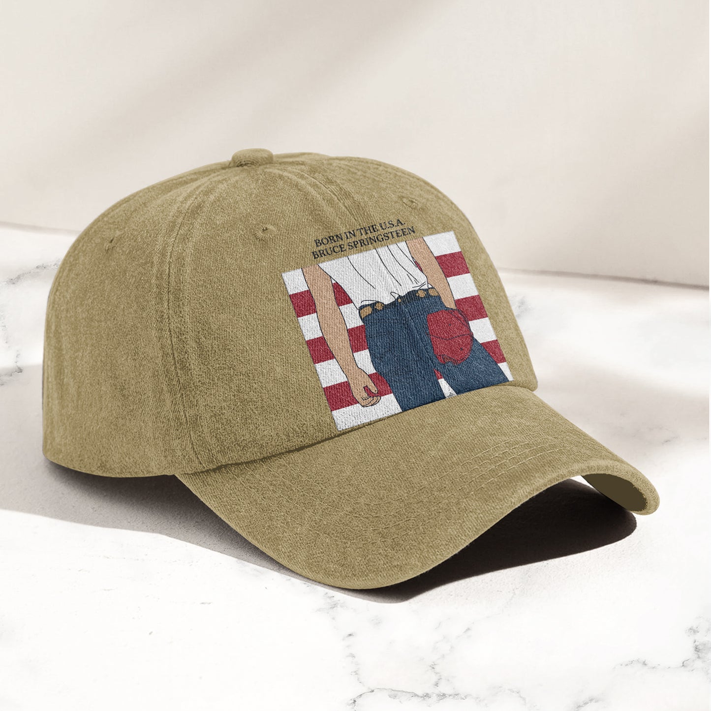 Born in the U.S.A  Bruce Springsteen Denim Cap – Retro Music Fan Merch Cap Gift For Dad (With Box)