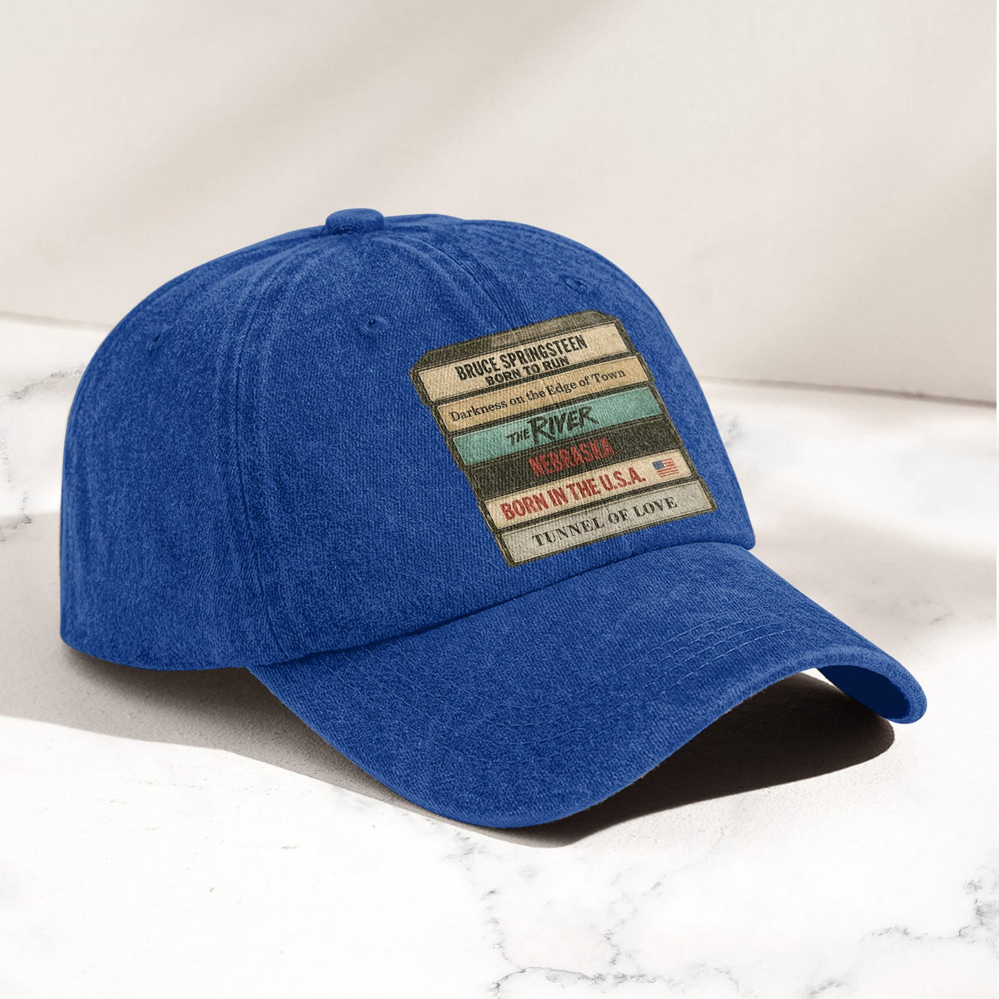 Bruce Springsteen Iconic Cassette Tape Denim Cap – Retro Rock Music Fan Cap (With Box)