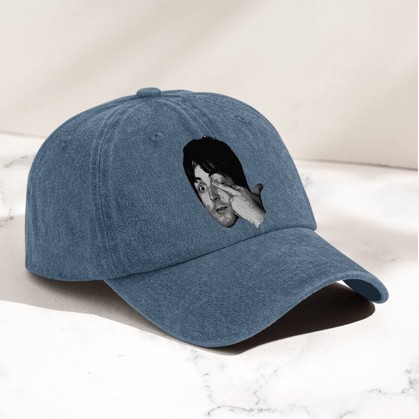 Paul McCartney Vintage Portrait Denim Cap – The Beatles Retro Dad Hat ( With Box)