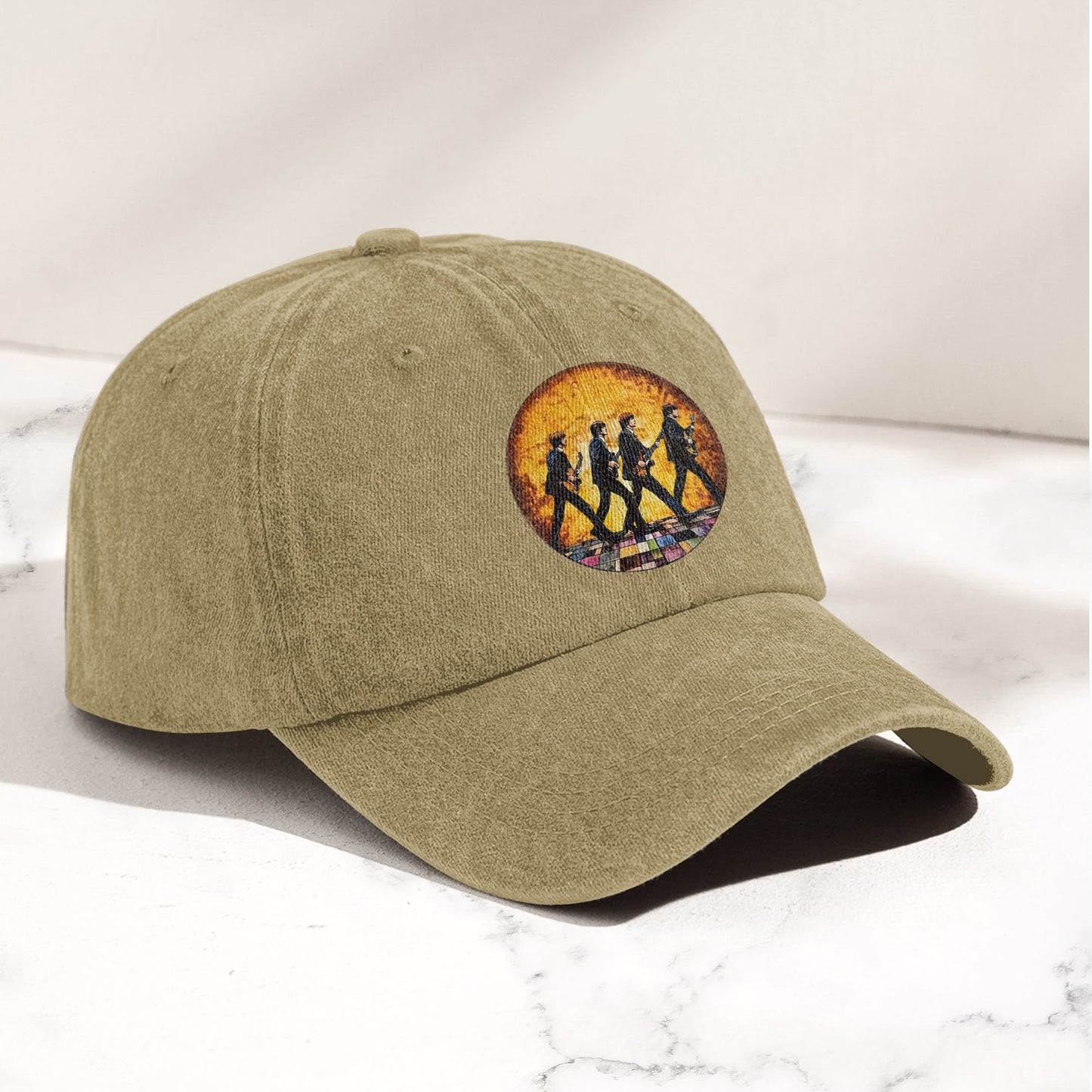 The Beatles Retro Crossing Album Art Sun Catcher Denim Cap – Iconic Album Design ( With BOX)