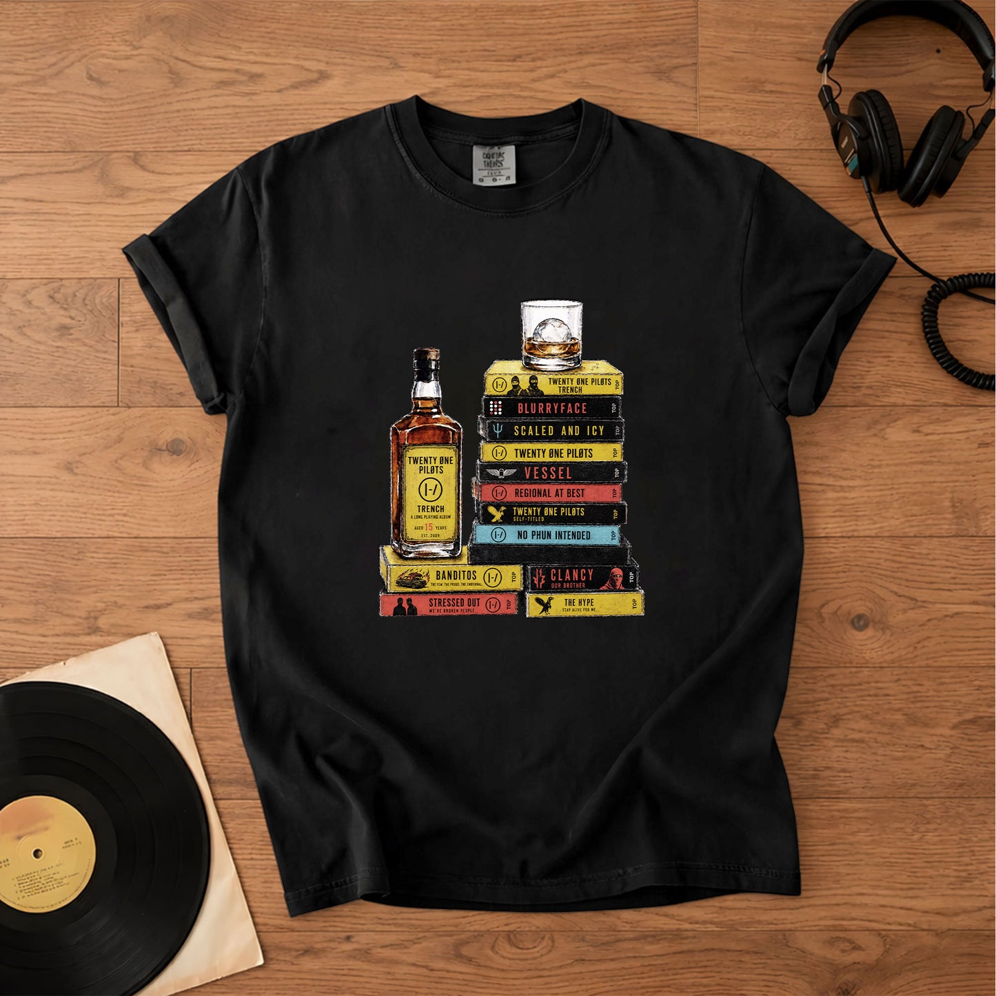 Twenty One Pilots Cassette Album Collection T-Shirt – Music 21 Pilots Band Merch Tee
