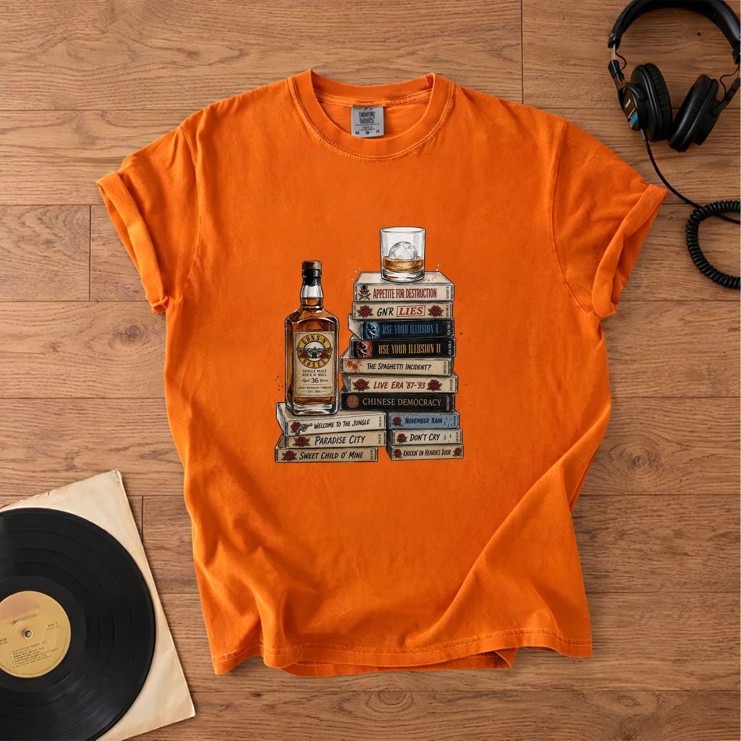 Guns N' Roses Cassette Album Collection T-Shirt – Retro Music Guns N' Roses Merch Tee