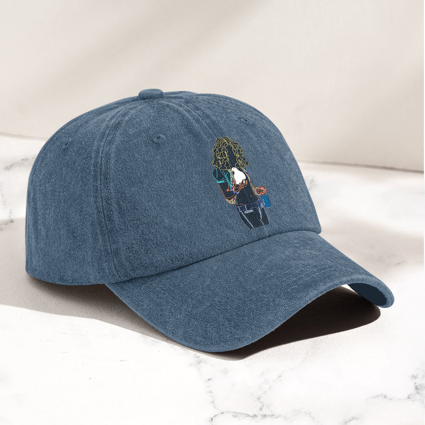Robert Plant Denim Cap – Retro Classic Rock Music Inspired Dad Hat (With Box)