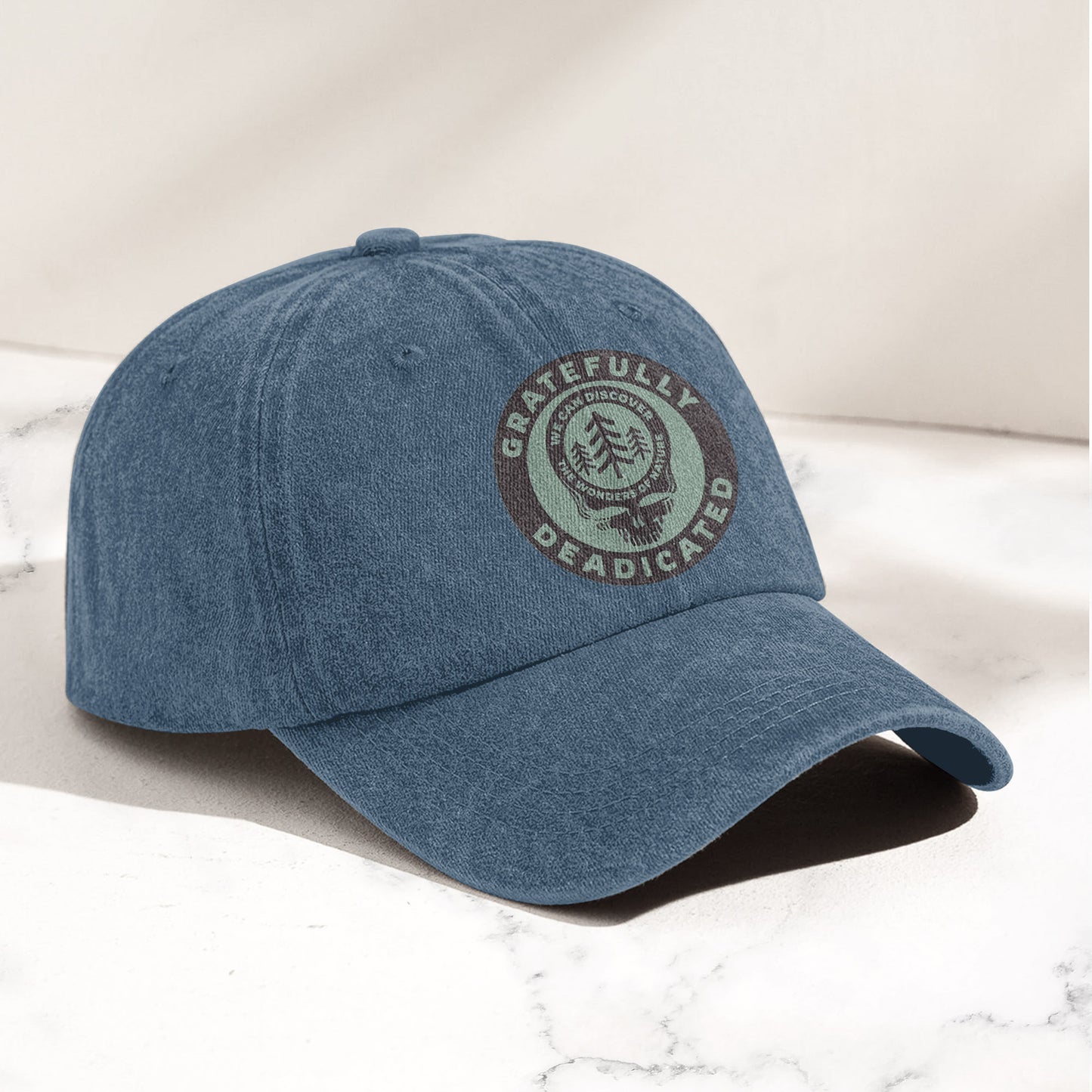 Gratefully Deadicated Denim Cap – Retro Grateful Dead Tribute Merch Hat Gift For Dad (With Box)